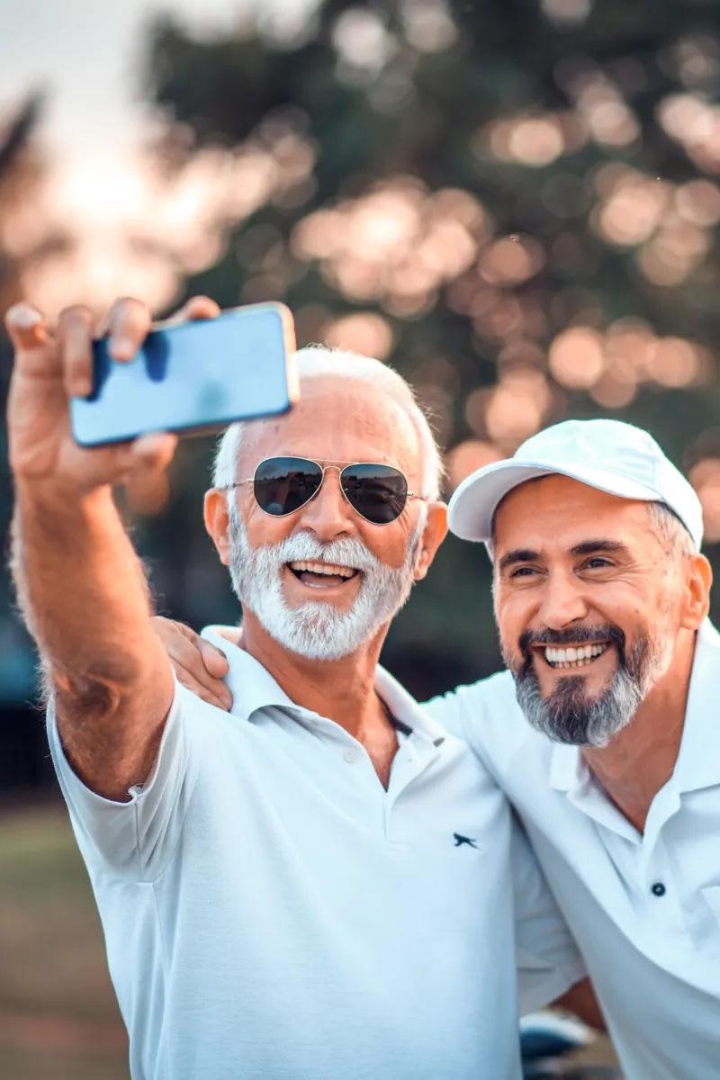 Residents taking a selfie at Village on the Park Friendswood in Friendswood, Texas