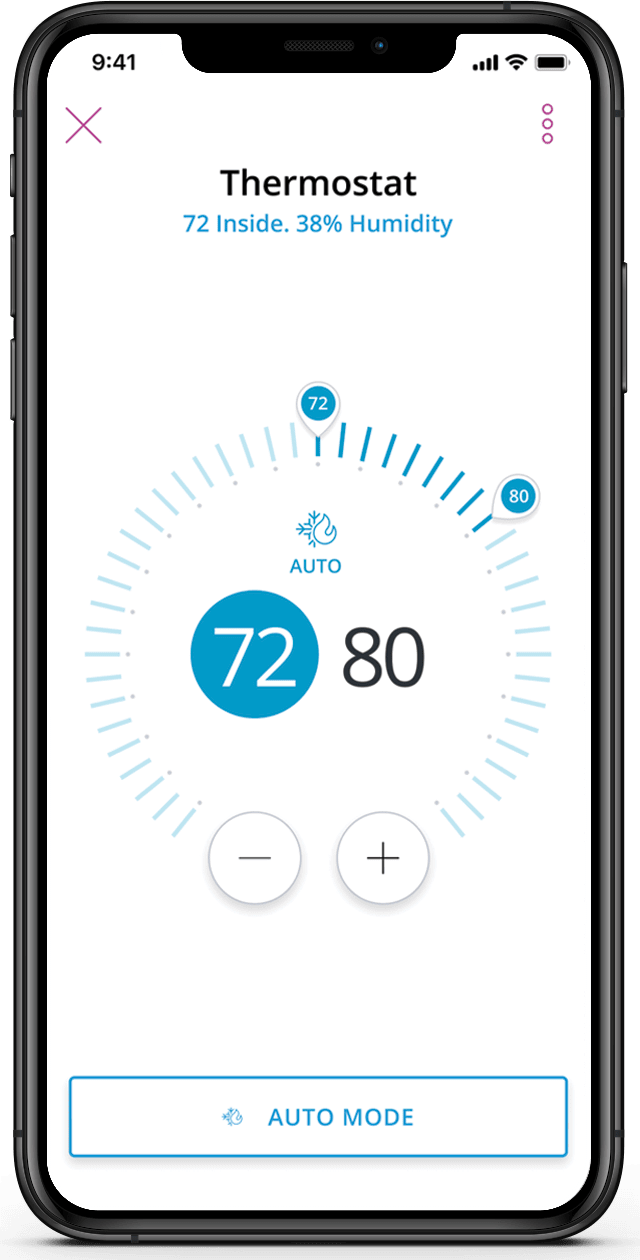 Thermostat control in the SMART app