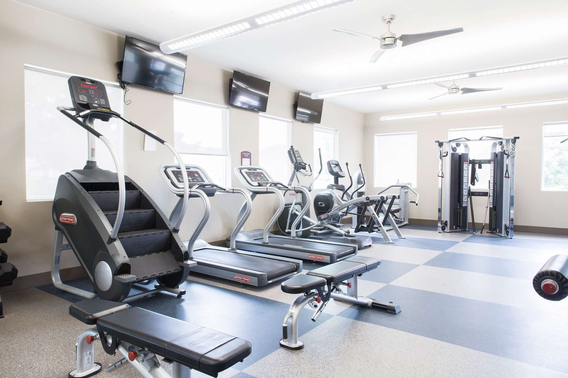 An onsite gym at The Emory Altoona