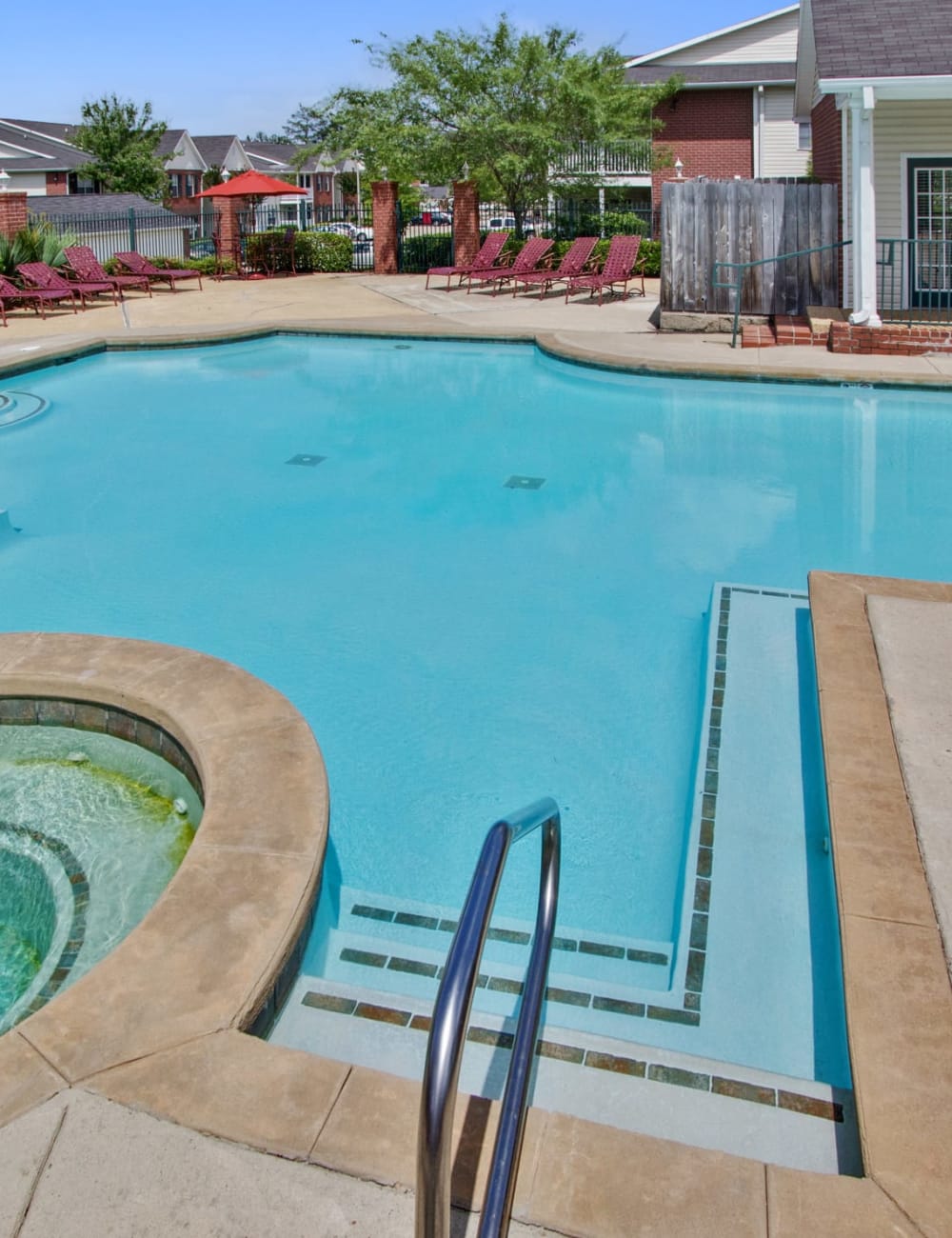 The large community swimming pool at The Gables in Ridgeland, Mississippi