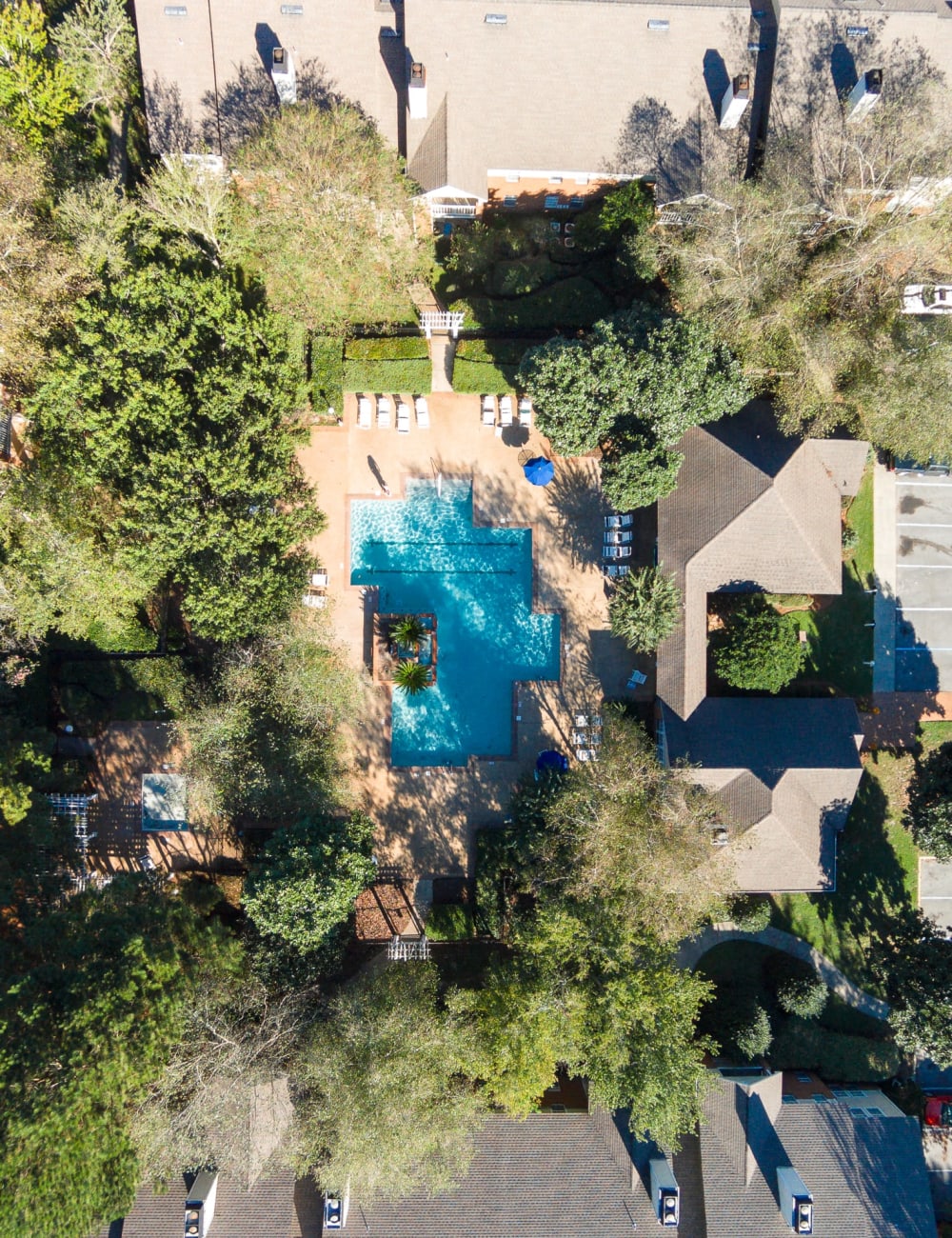 Aerial view of the community at Arbor Gates in Fairhope, Alabama