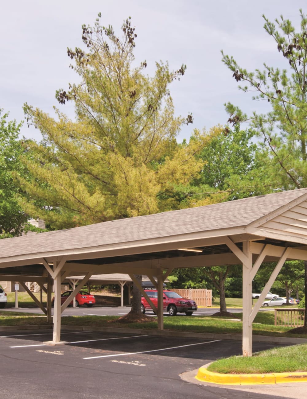Covered parking spaces available at Springwoods at Lake Ridge in Woodbridge, Virginia