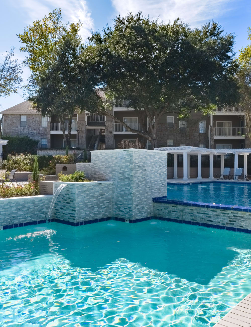 The sparkling community pool at Regency Gates in Mobile, Alabama
