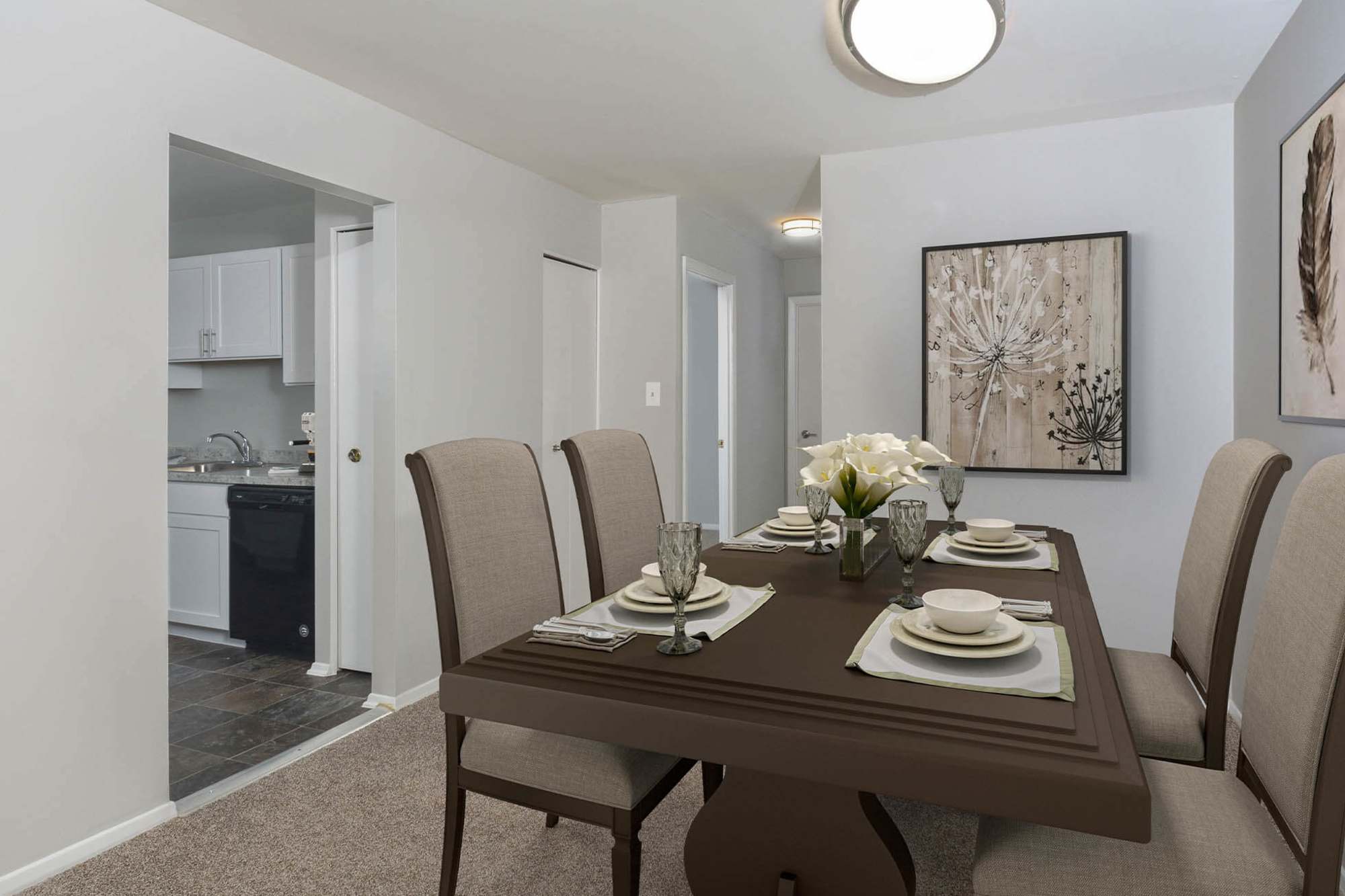 Classic staged dining room at Greenspring in York, Pennsylvania