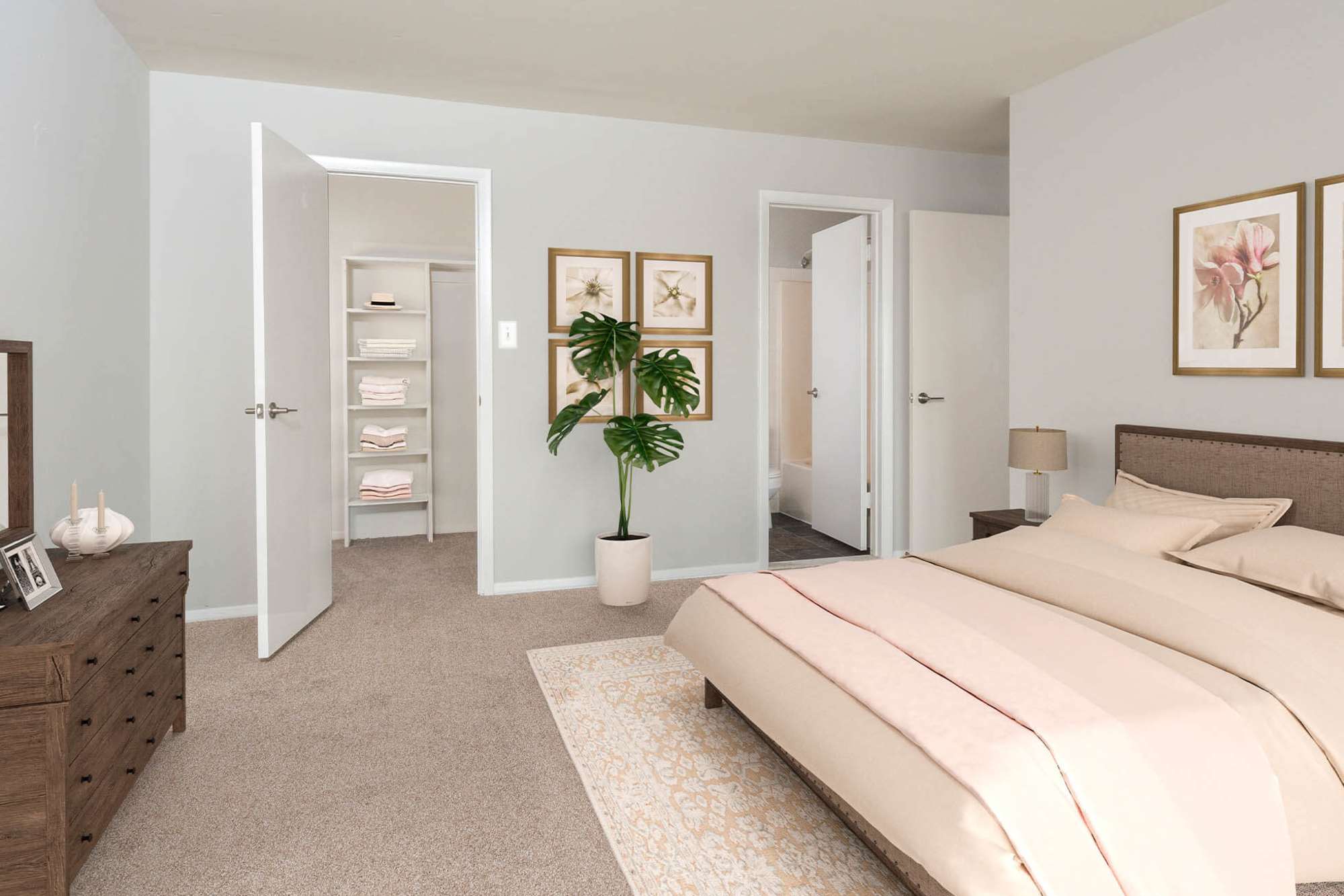 Classic staged bedroom at Greenspring in York, Pennsylvania