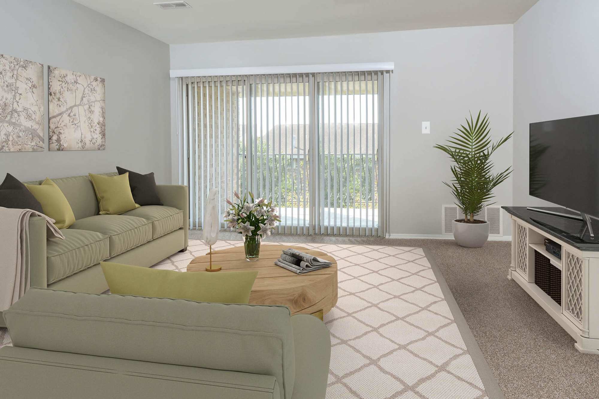Classic staged living room at Greenspring in York, Pennsylvania