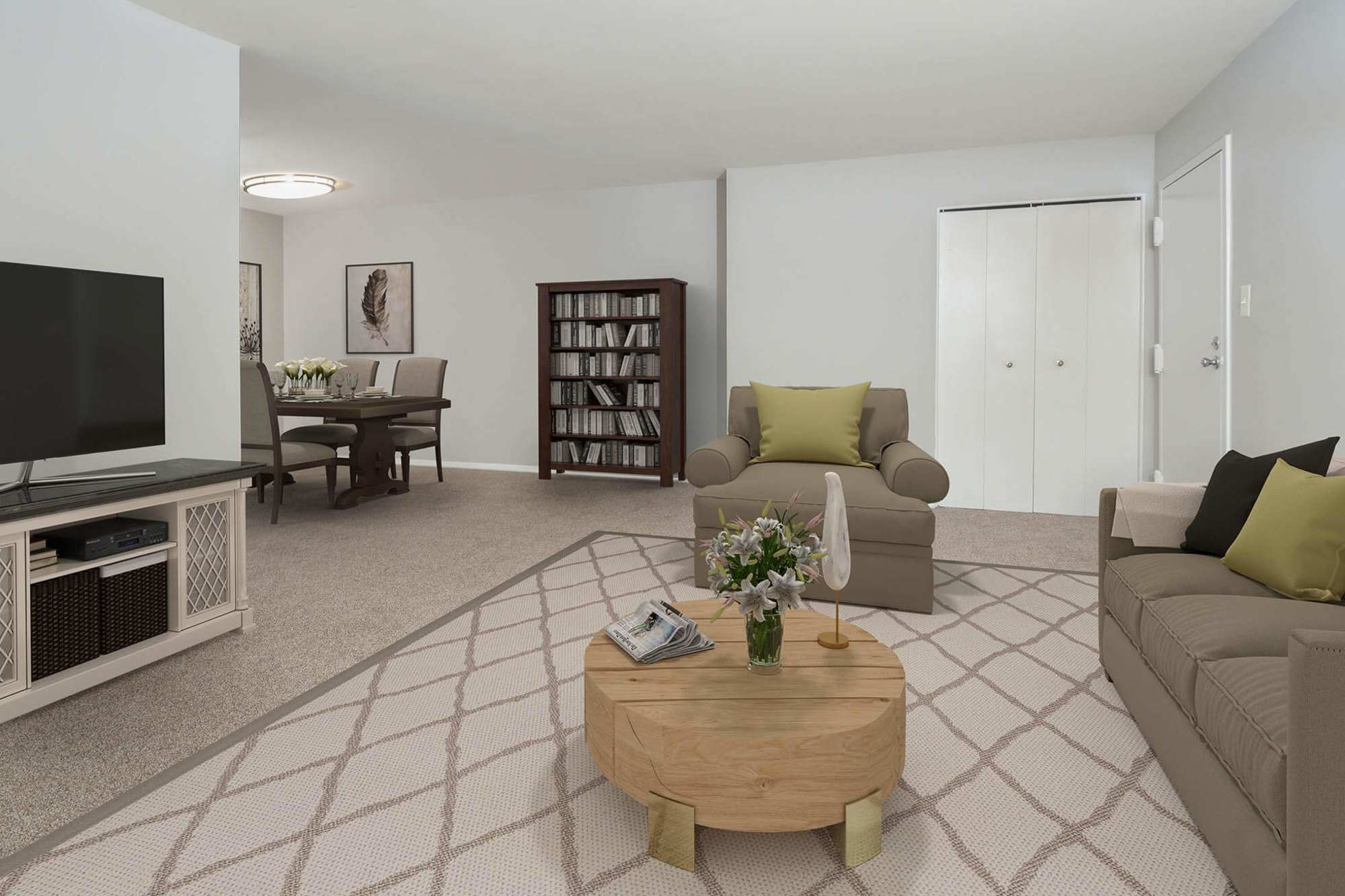 Classic staged living room at Greenspring in York, Pennsylvania