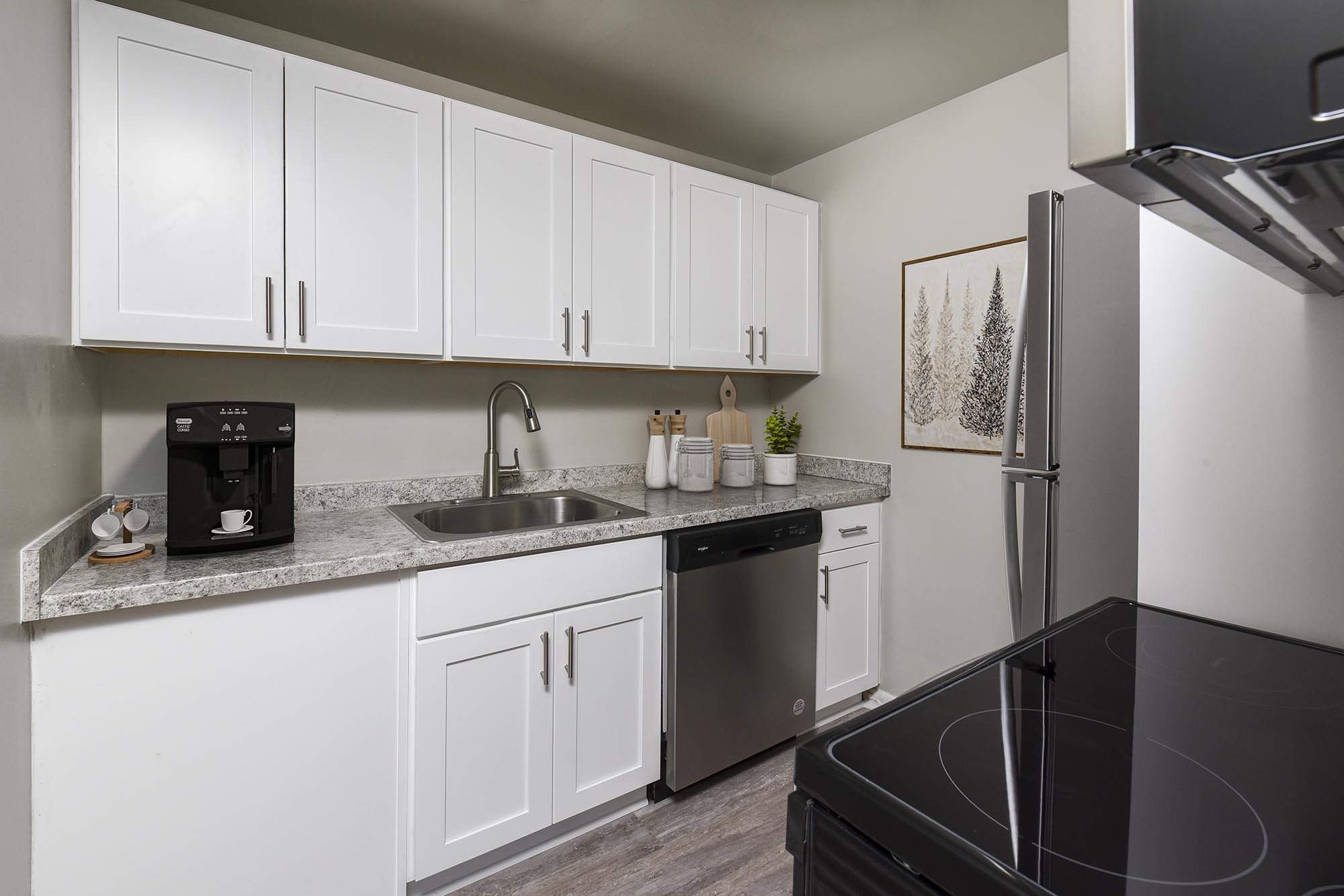 Model kitchen at Mariner's Pointe in Joppatowne, Maryland