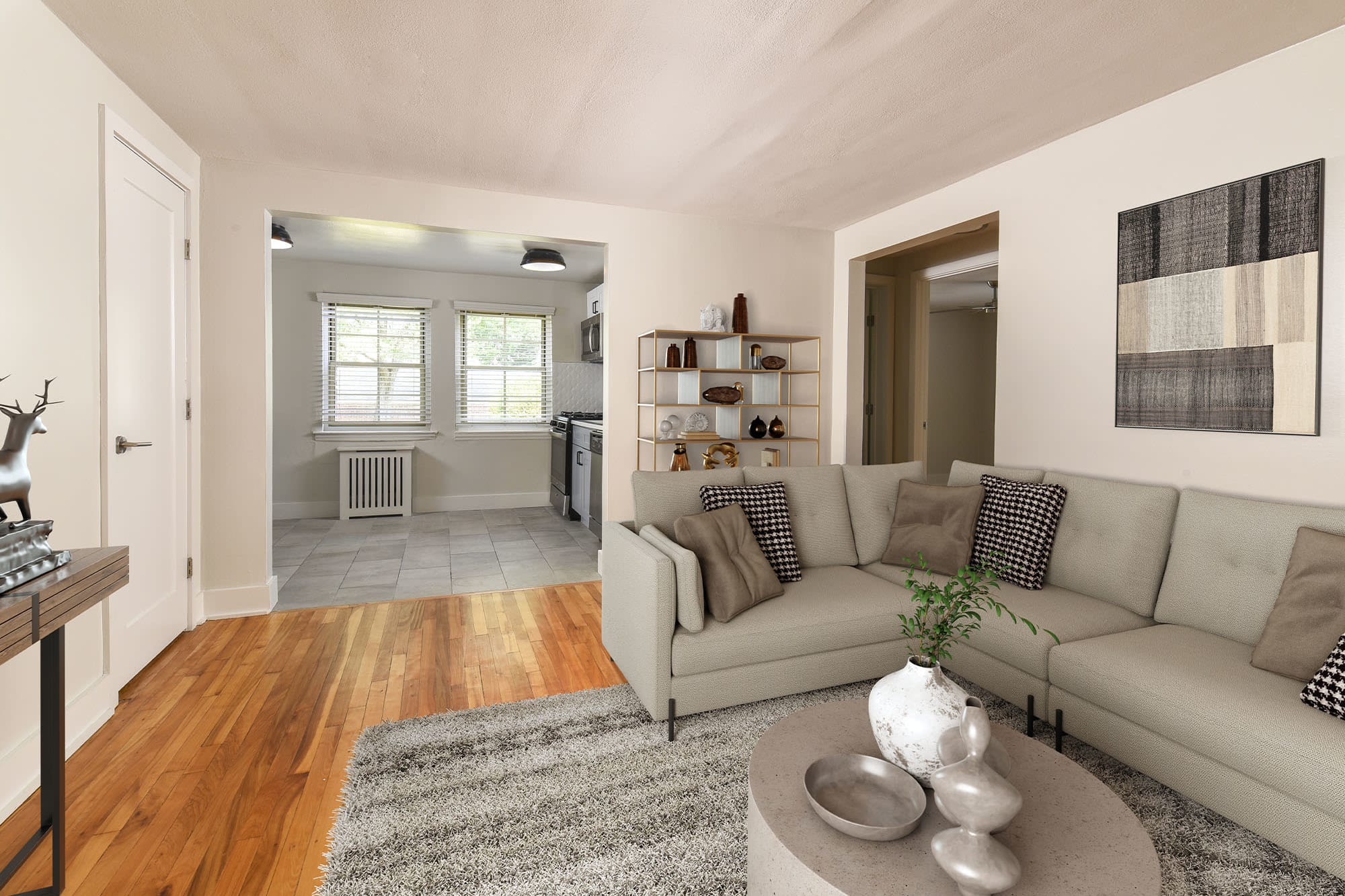 model living room at Haven New Providence, New Providence, New Jersey