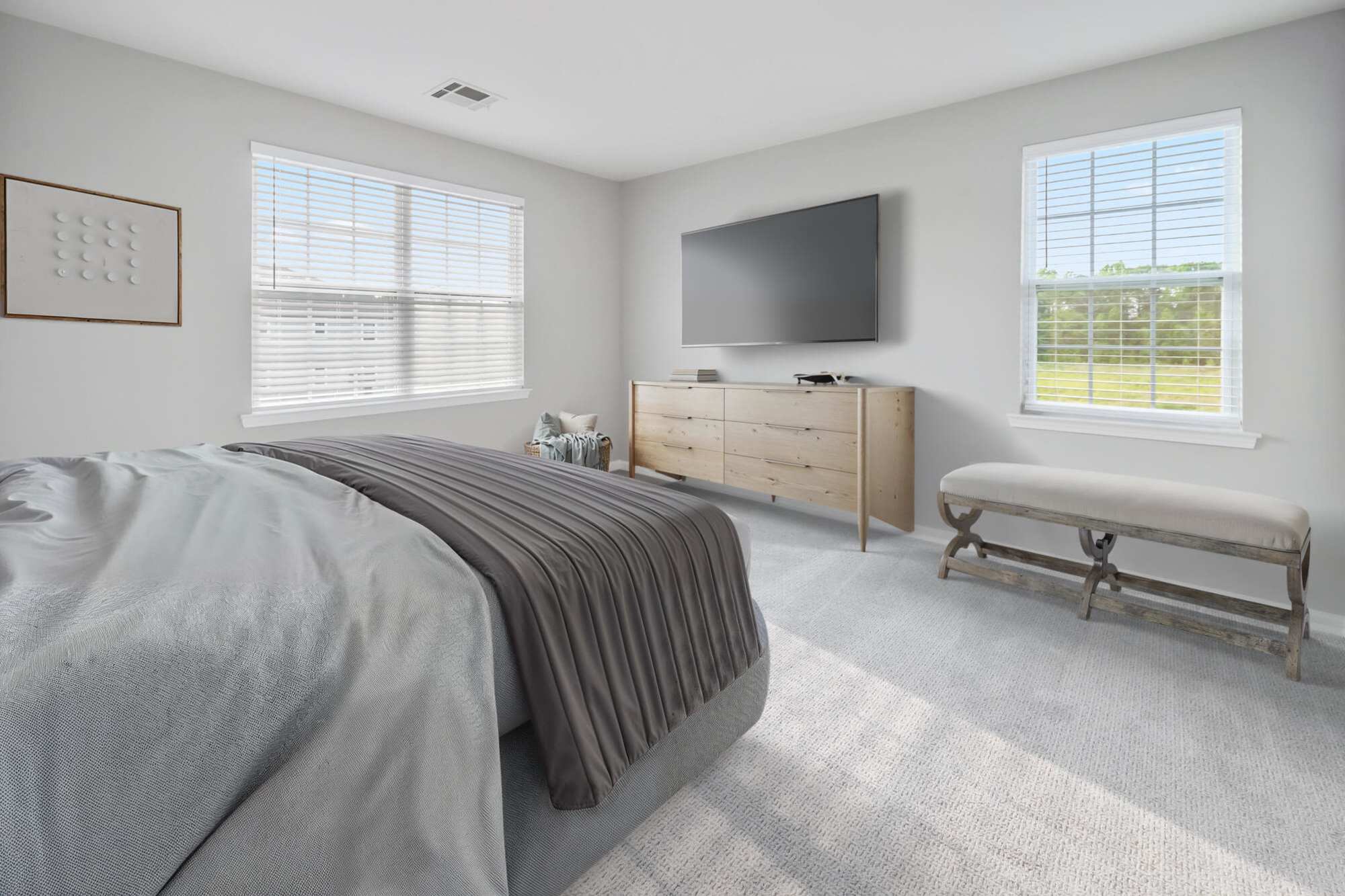Modern Model bedroom at Aspen Court in Piscataway, New Jersey