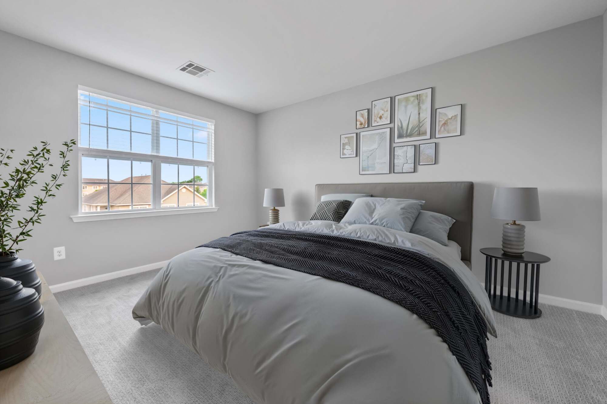 Modern Model bedroom at Aspen Court in Piscataway, New Jersey