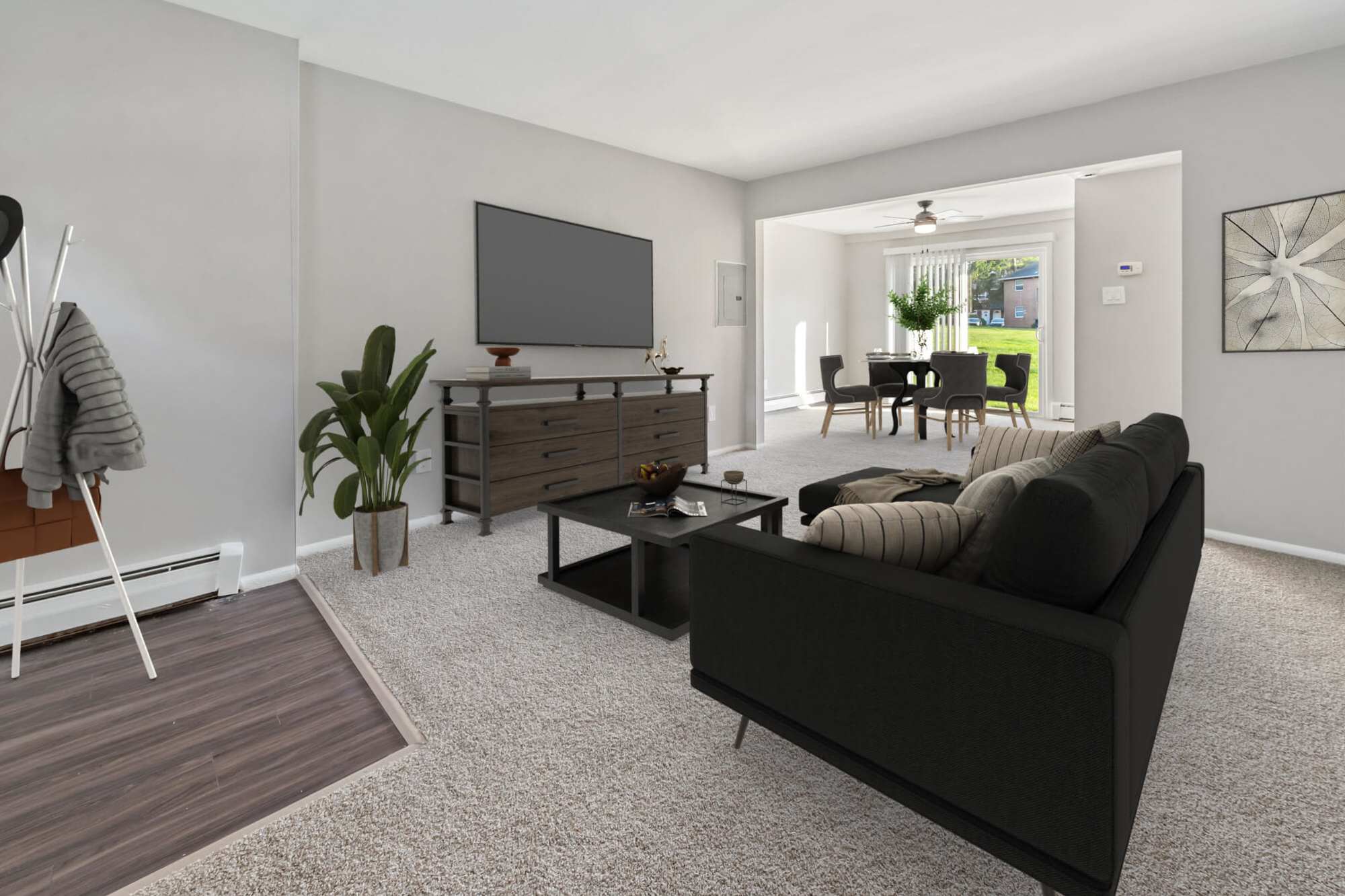 living room at Fox Pointe in Hi-Nella, New Jersey