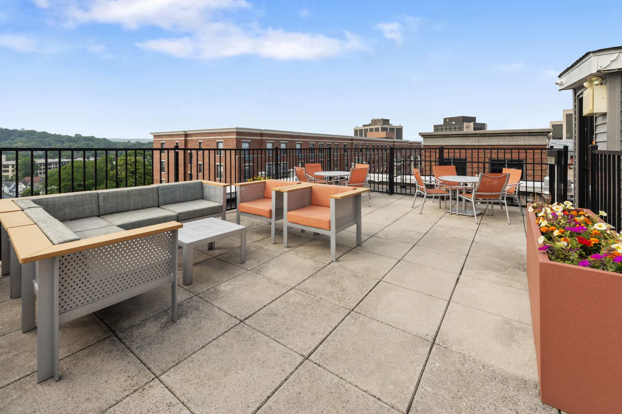 rooftop lounge at The Monroe in Morristown, New Jersey