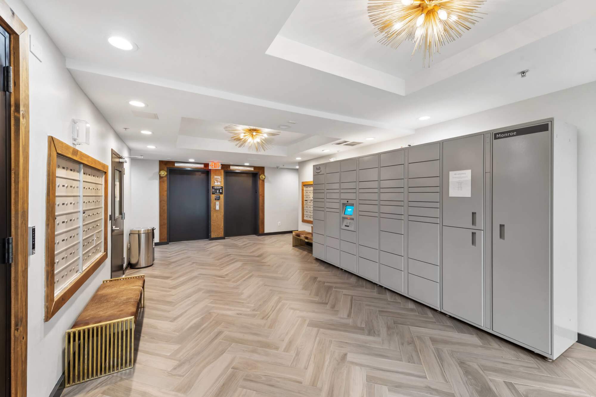 mail room and package lockers at The Monroe in Morristown, New Jersey