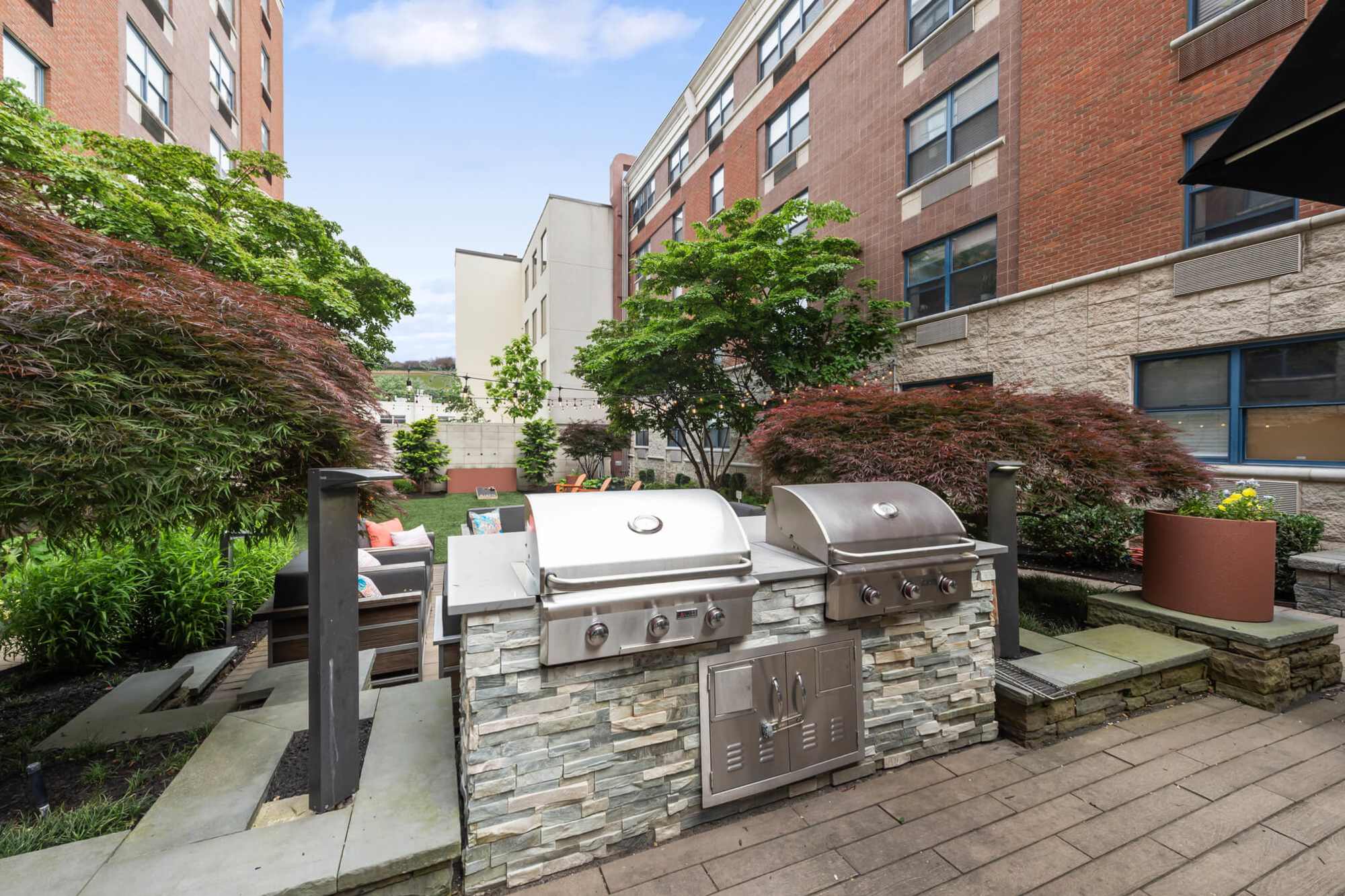 grill space at The Monroe in Morristown, New Jersey