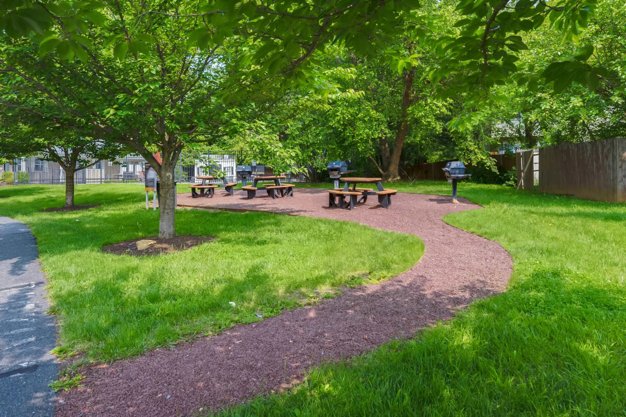 Pathway to grilling area at Lehigh Square in Allentown, Pennsylvania