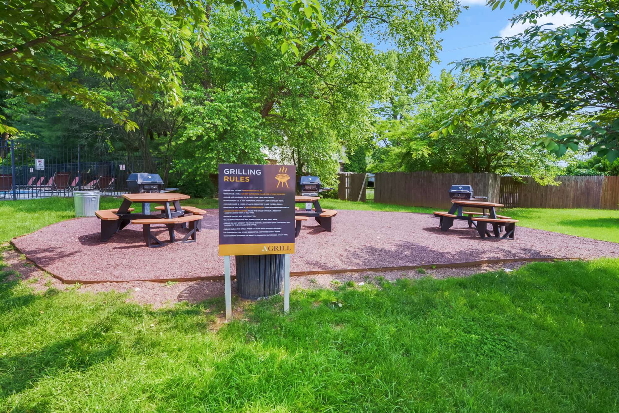 picnic area with grills at Lehigh Square in Allentown, Pennsylvania