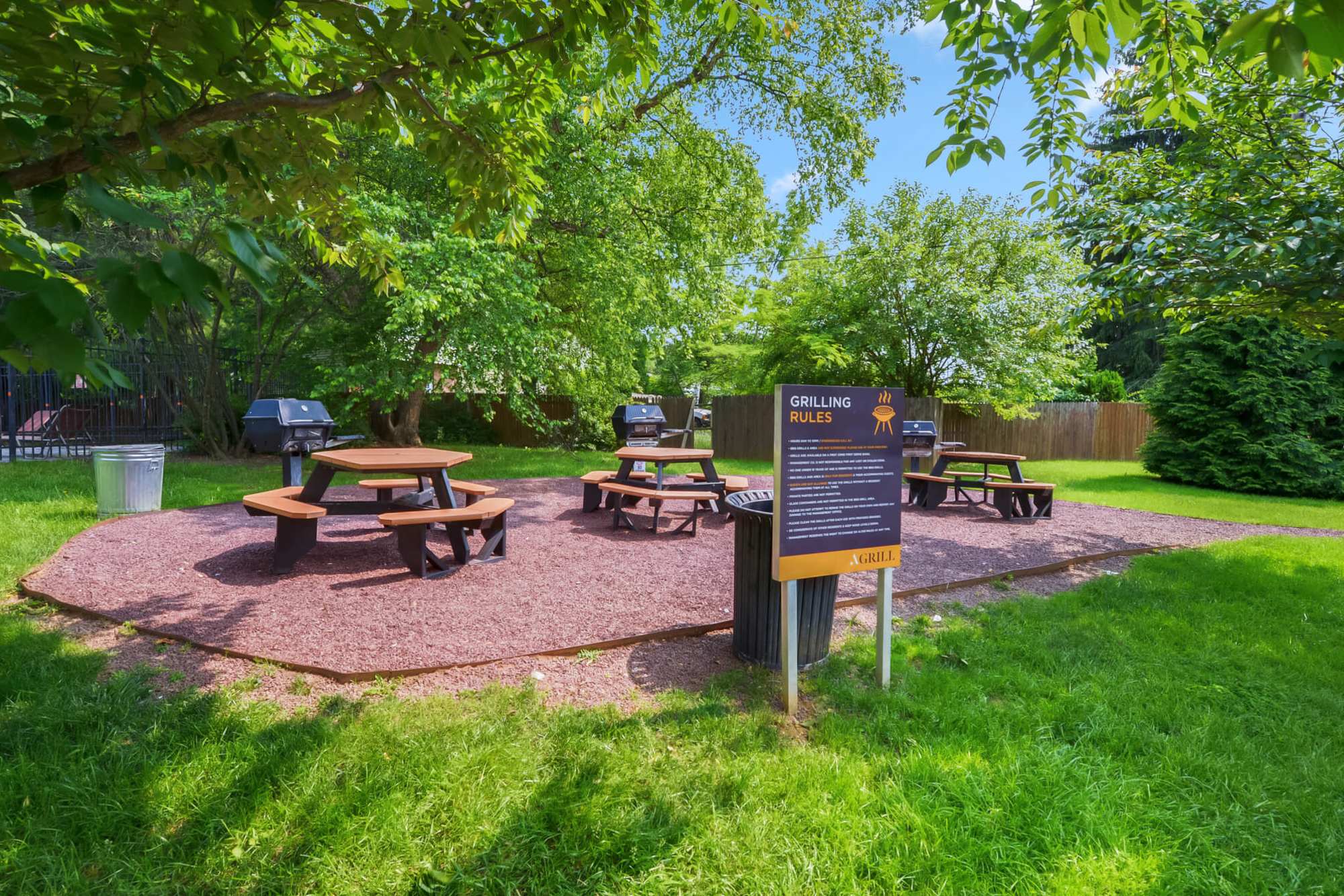Grilling area at Lehigh Square in Allentown, Pennsylvania