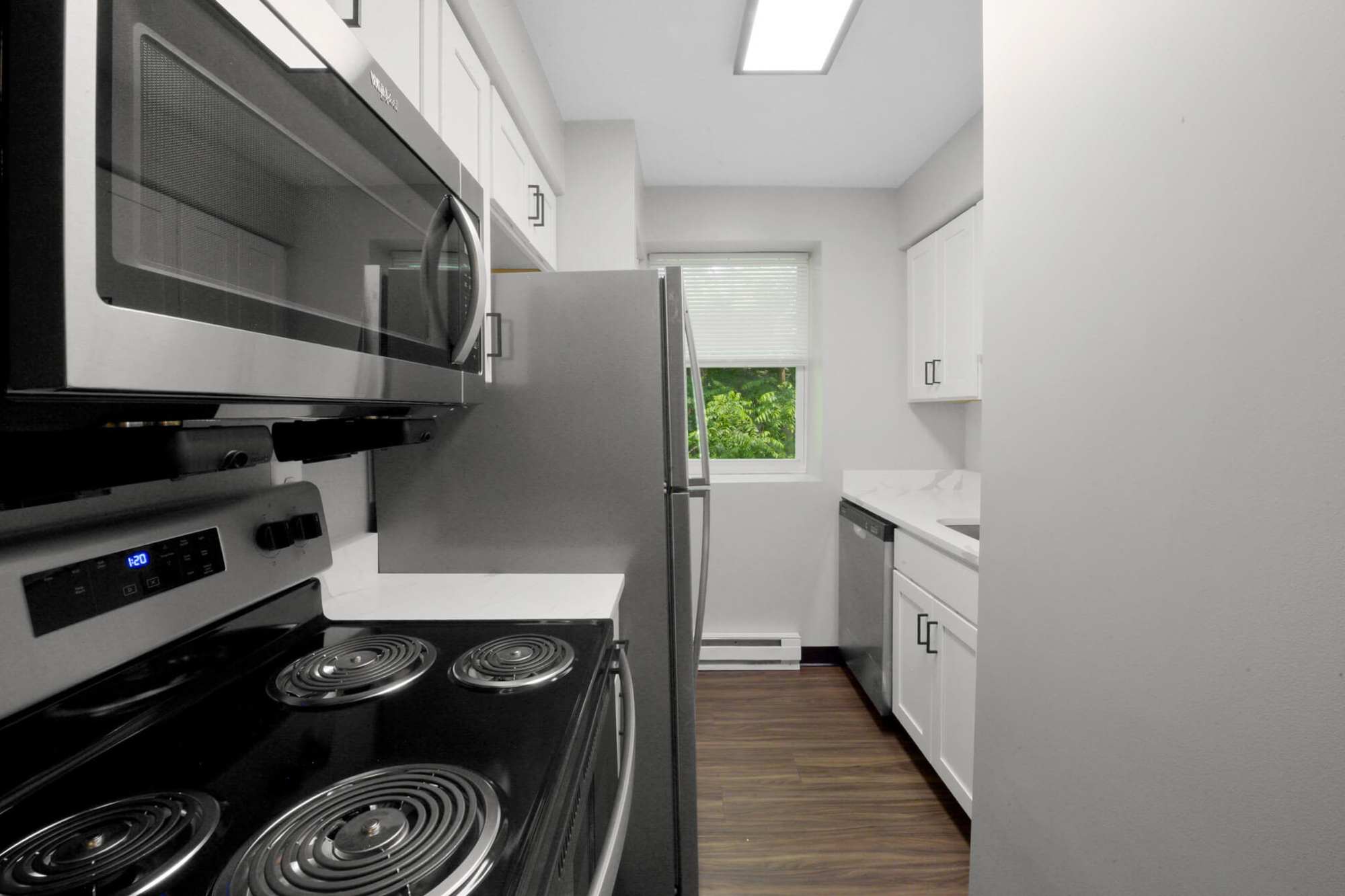 renovated kitchen at Lehigh Square in Allentown, Pennsylvania