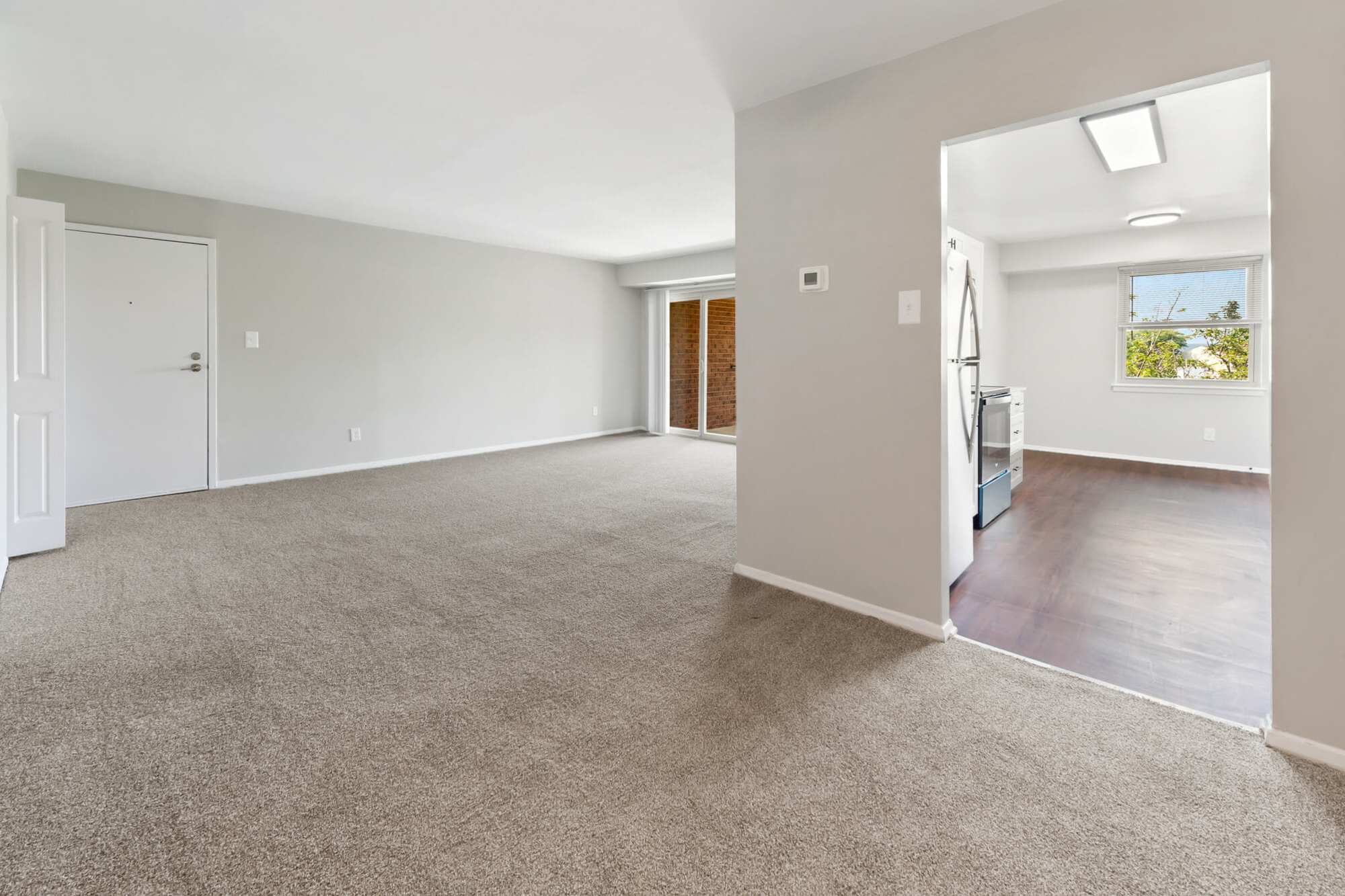 Dining room, living room, and kitchen at Greenspring in York, Pennsylvania