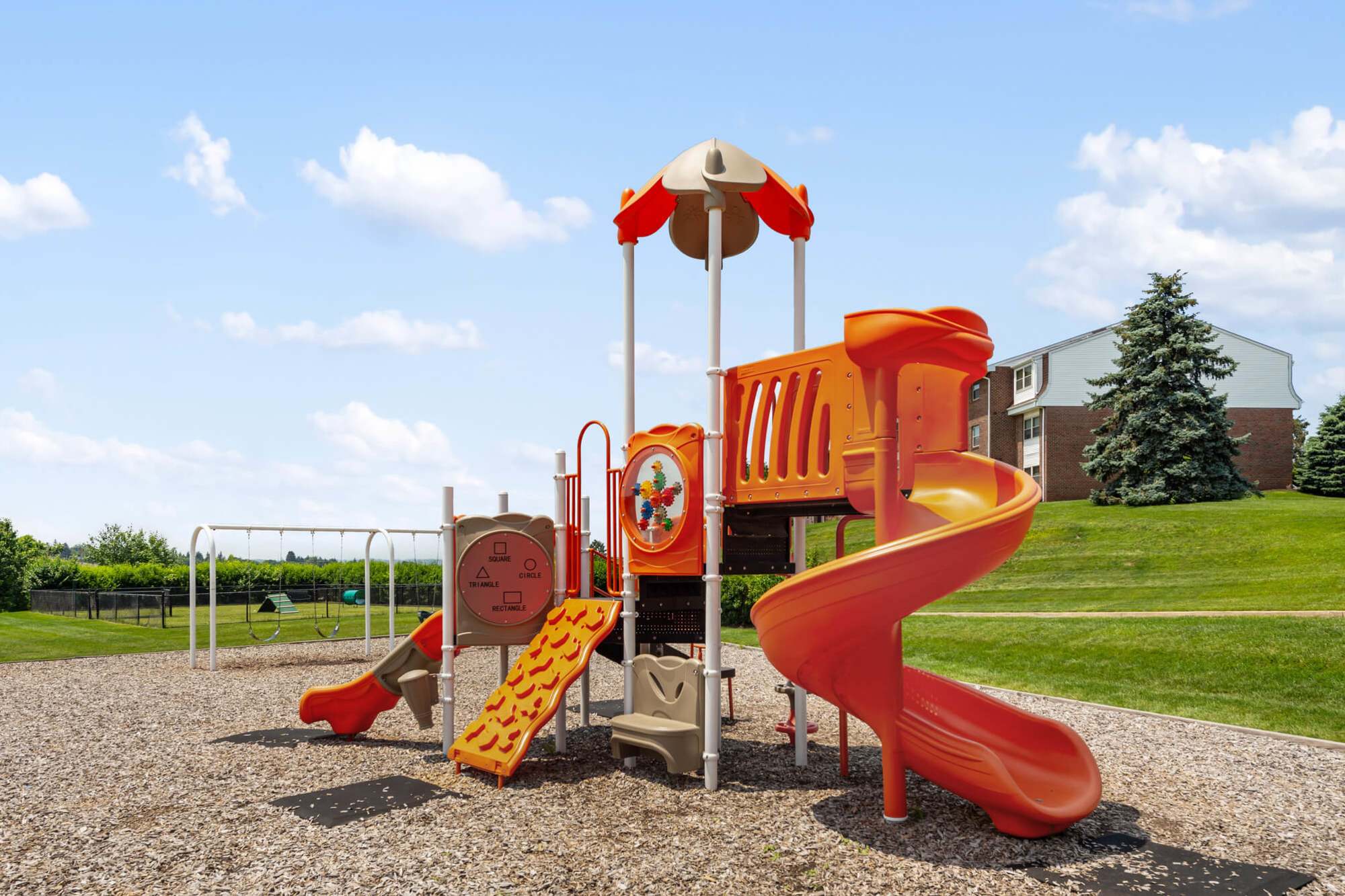 Playground with twisting slide at Greenspring in York, Pennsylvania