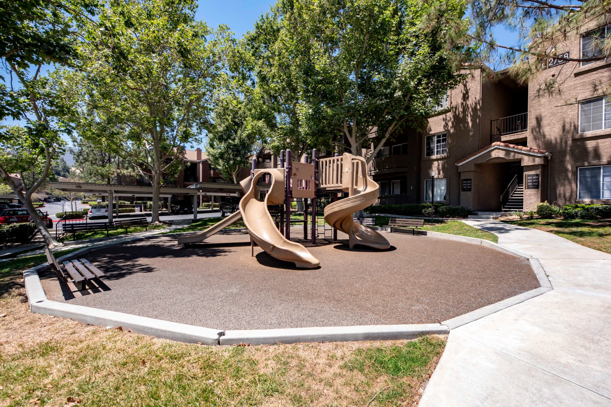 Playground at Sierra Del Oro Apartments in Corona, California