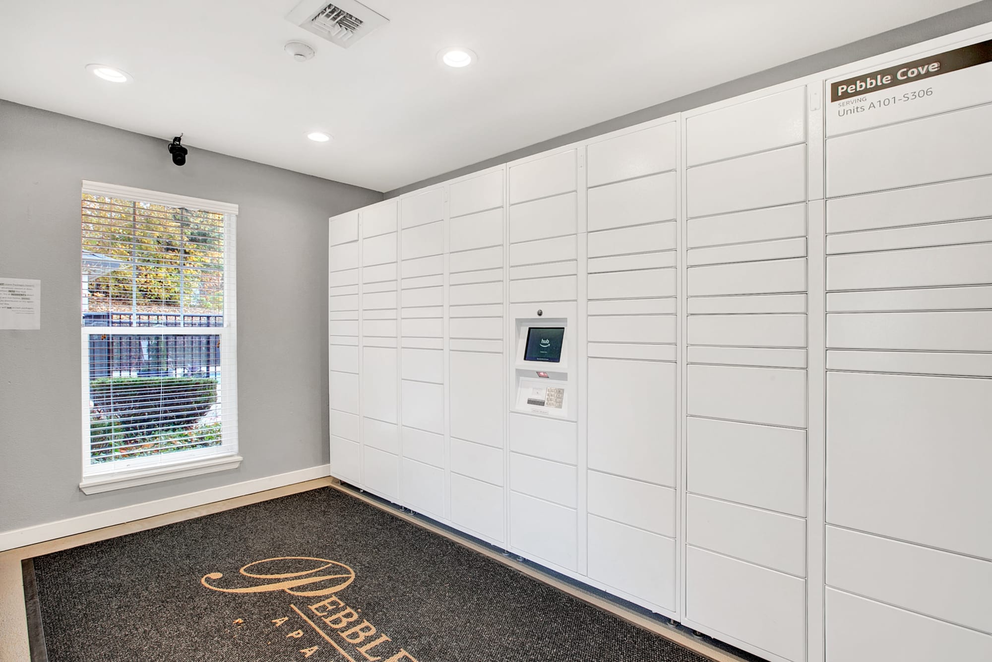 24-hour package lockers with Amazon HUB at Pebble Cove Apartments in Renton, Washington