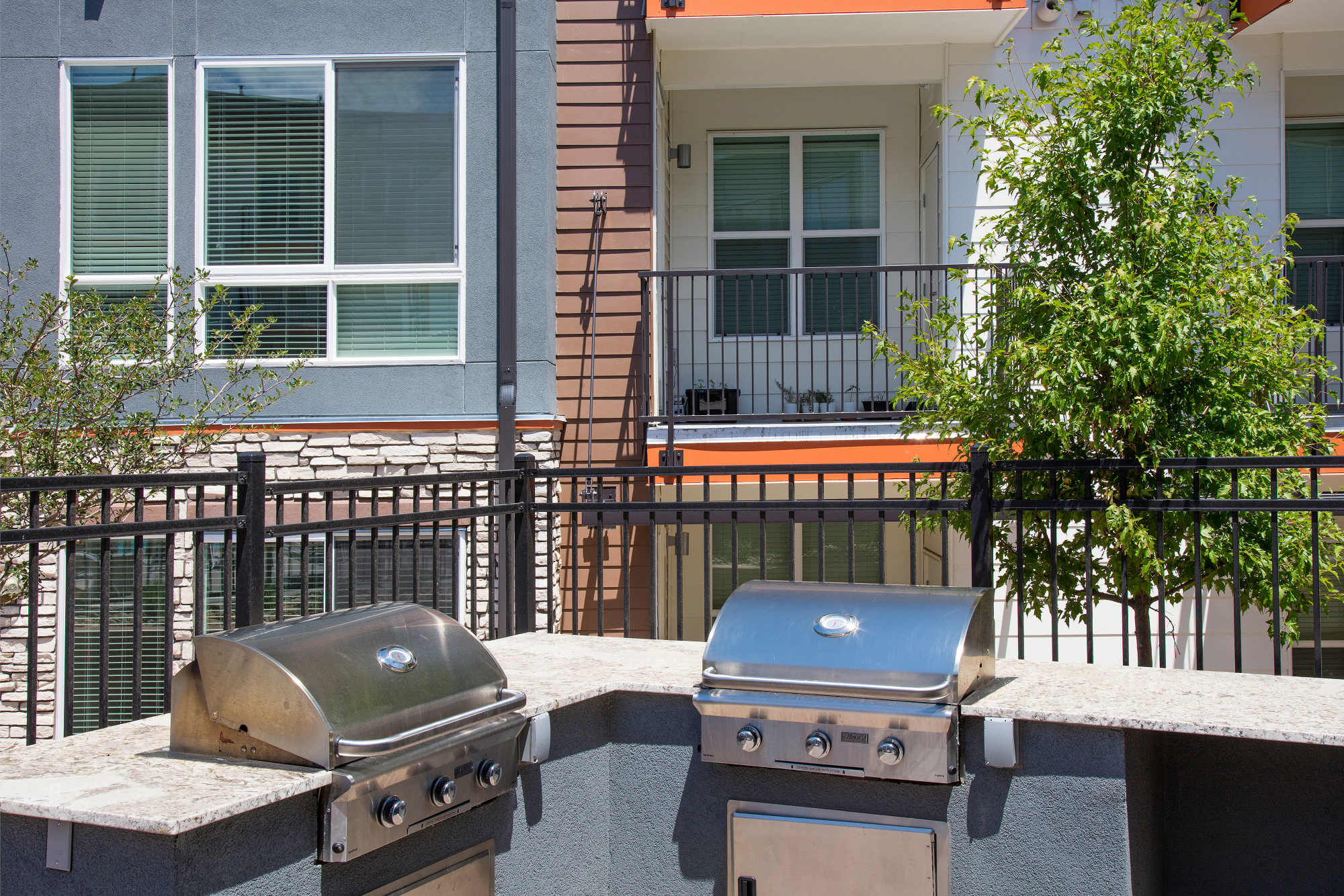 Grilling area at Elevate in Englewood, Colorado