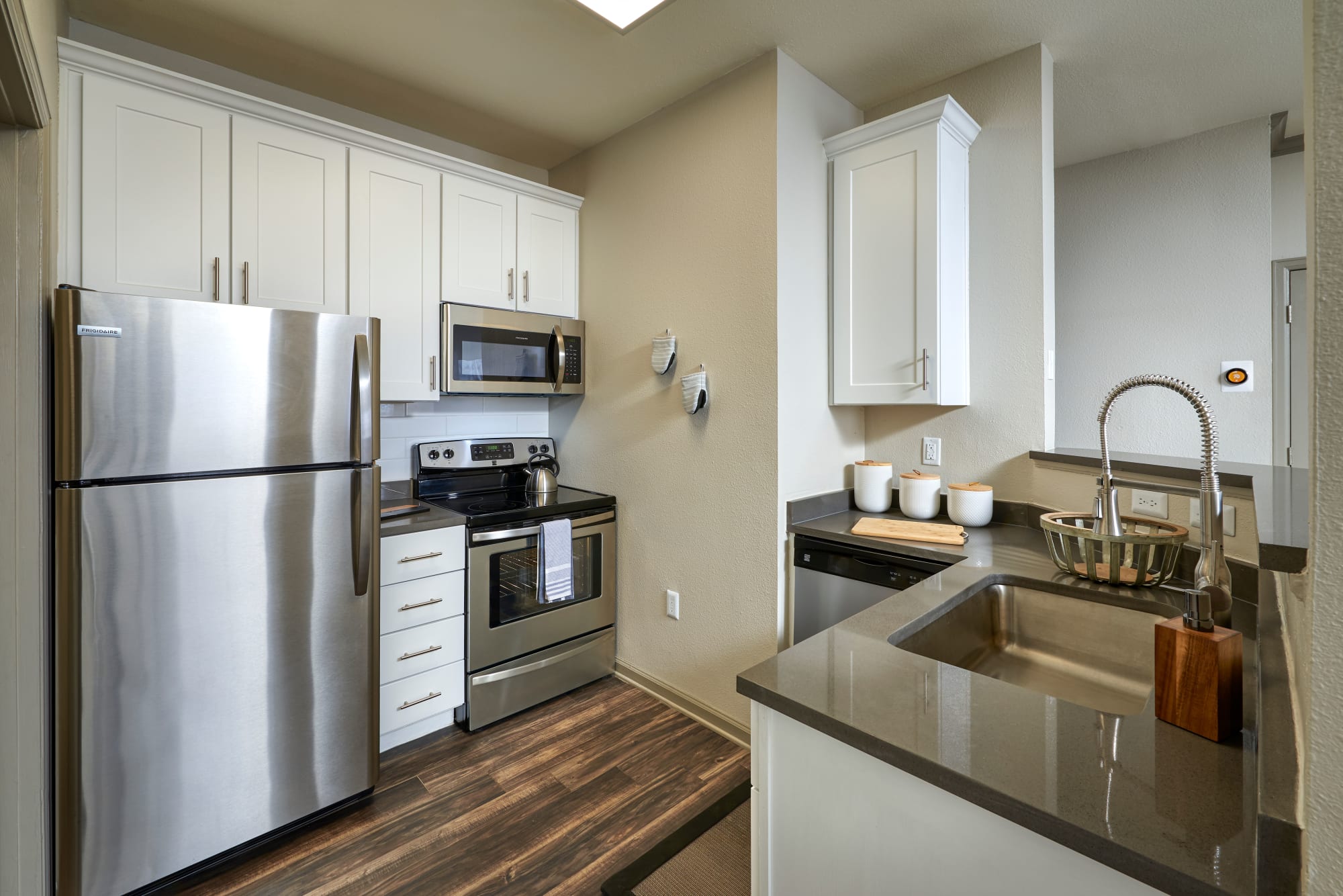 Fully equipped kitchen at Gateway Park Apartments in Denver, Colorado