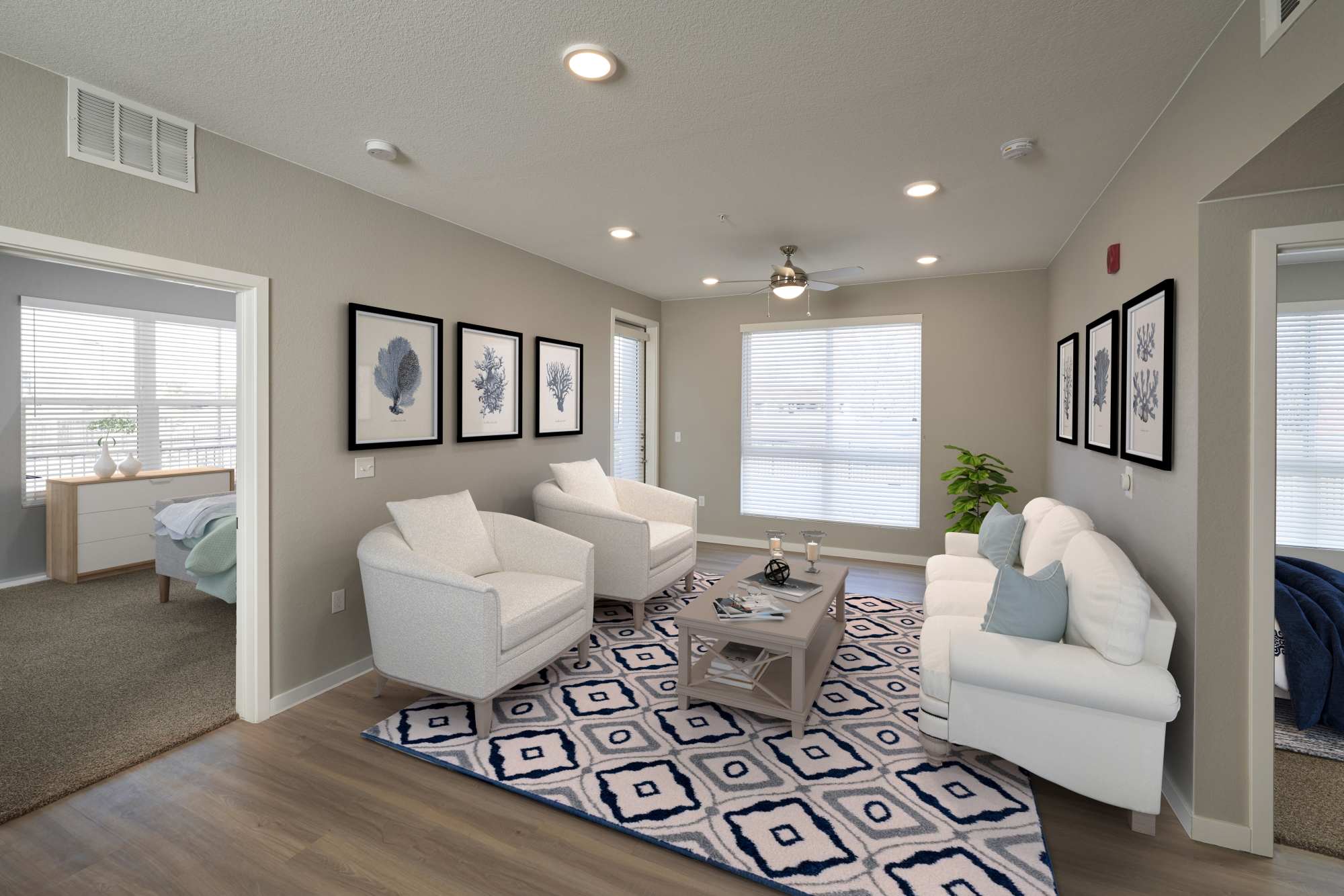 Spacious Living Room at Hawthorne Hill Apartments in Thornton, Colorado