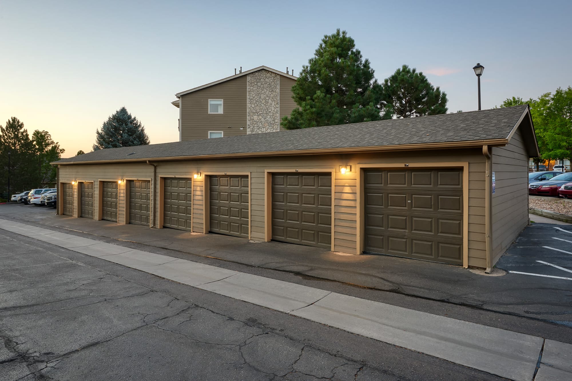 Detached Garages Available at Crossroads at City Center Apartments in Aurora, Colorado