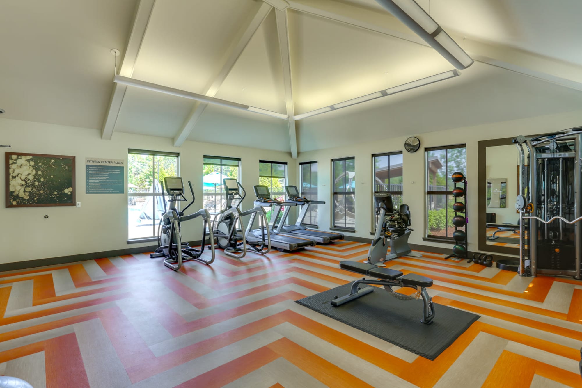 24-hour fitness center at Terrene at the Grove in Wilsonville, Oregon