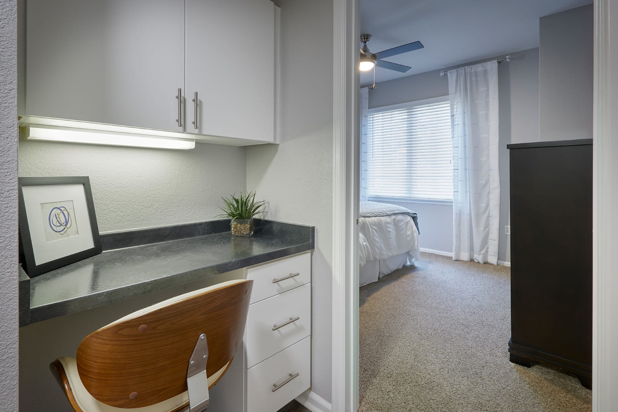 In-home workstation at Crestone Apartments in Aurora, Colorado