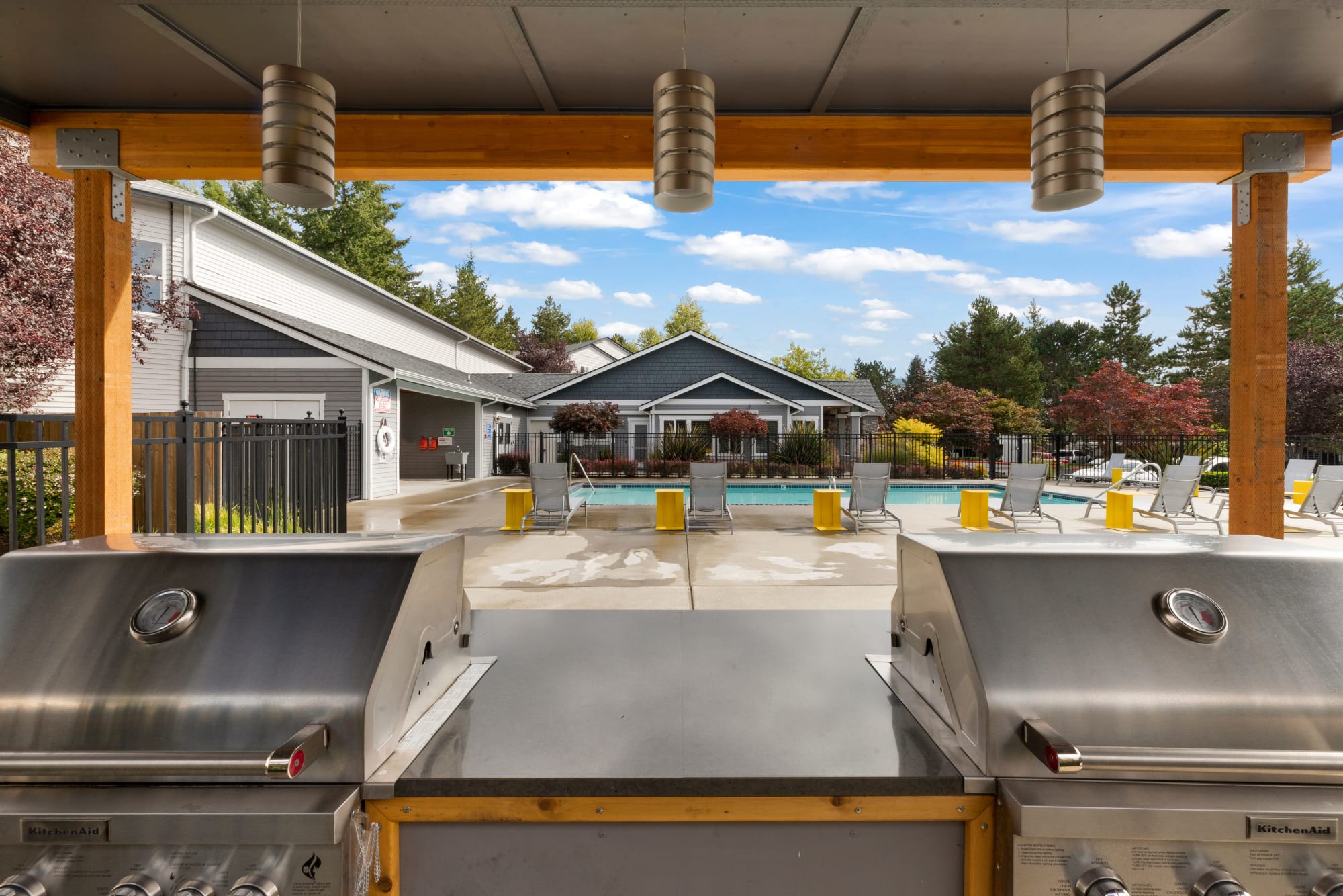 BBQ Grills, covered and pool side at Cascade Ridge in Silverdale, Washington