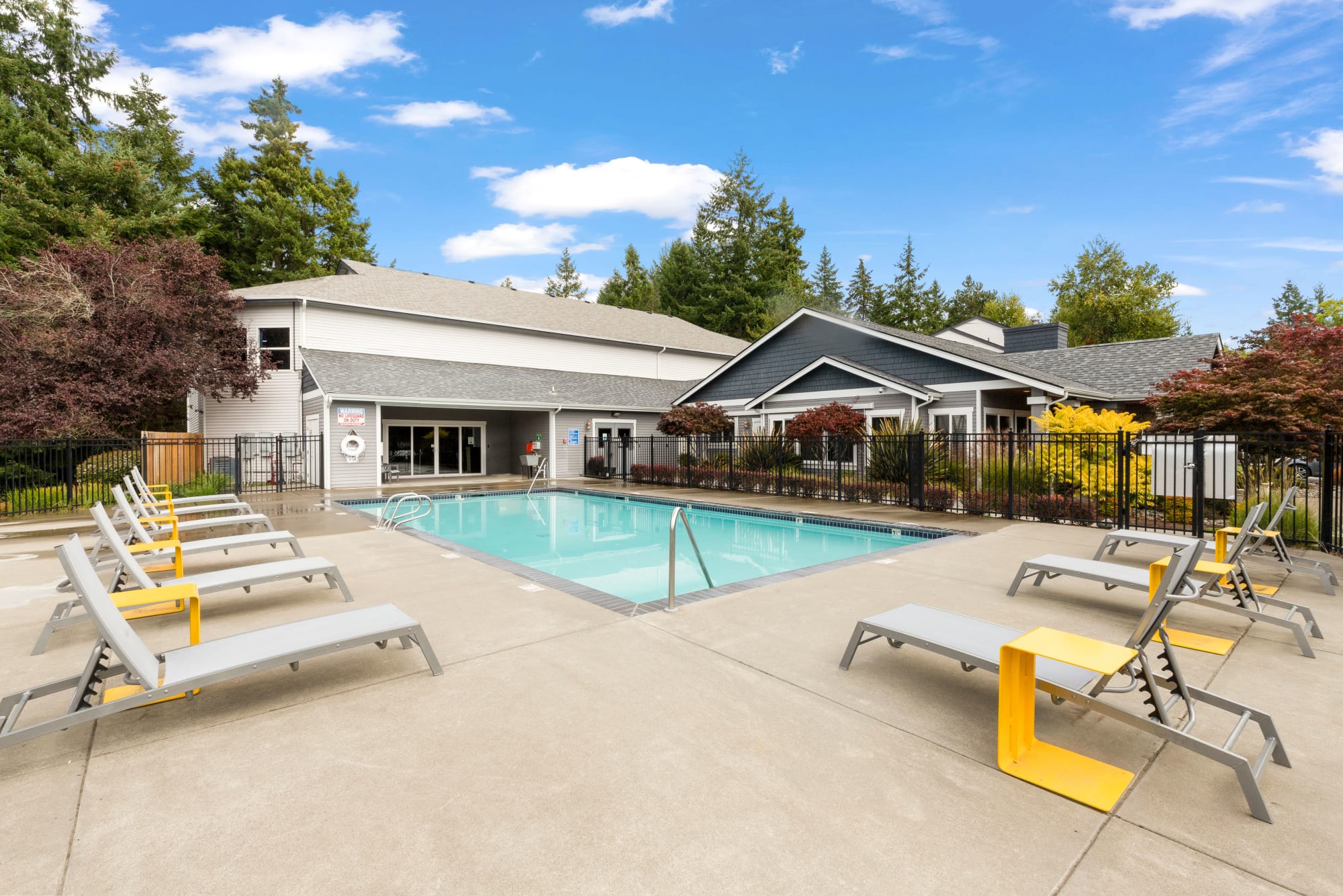 The sparkling pool at Cascade Ridge in Silverdale, Washington