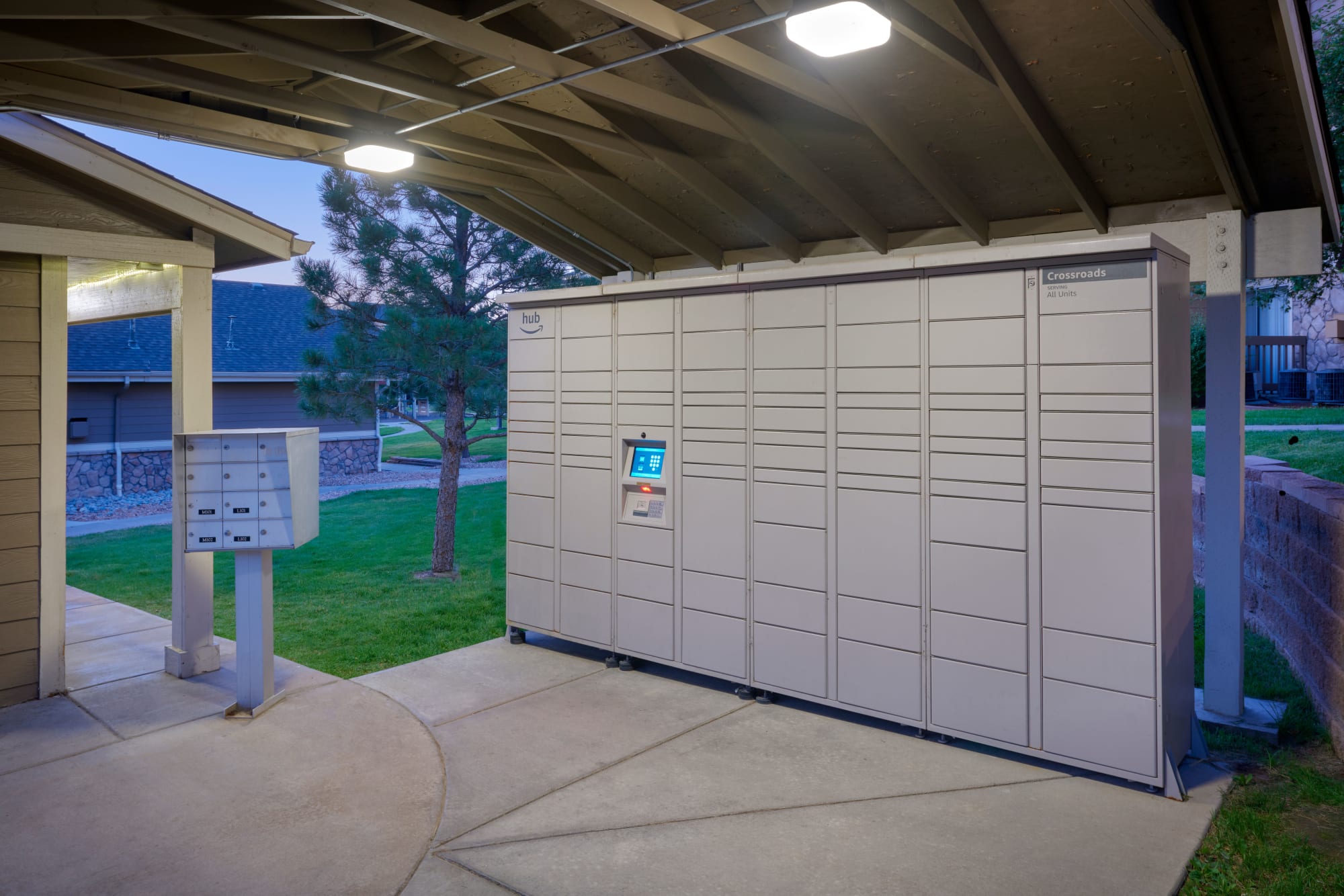 Amazon HUB Lockers at Crossroads at City Center Apartments in Aurora, Colorado