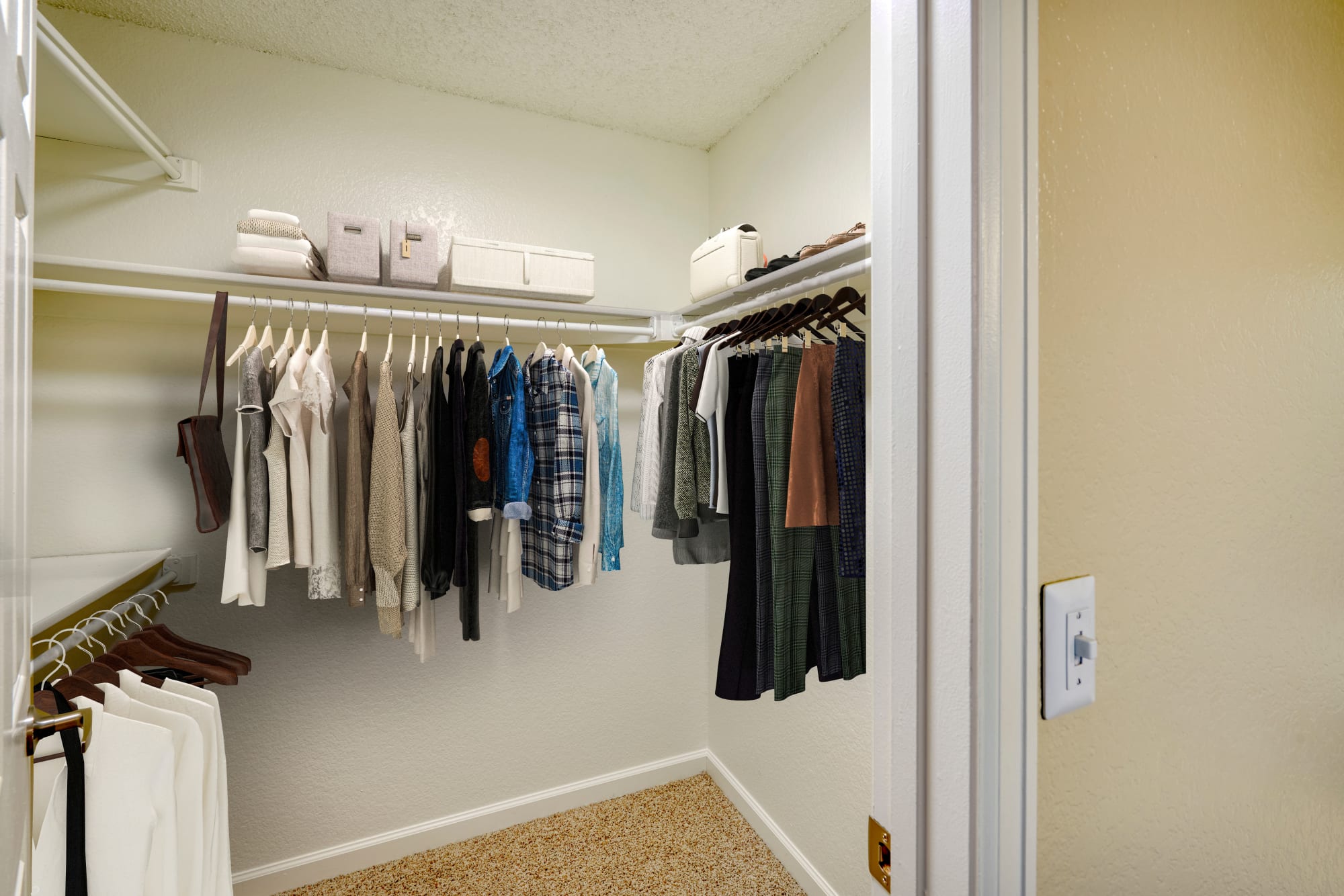 Luxuriously large oversized closet at Arapahoe Club Apartments in Denver, Colorado