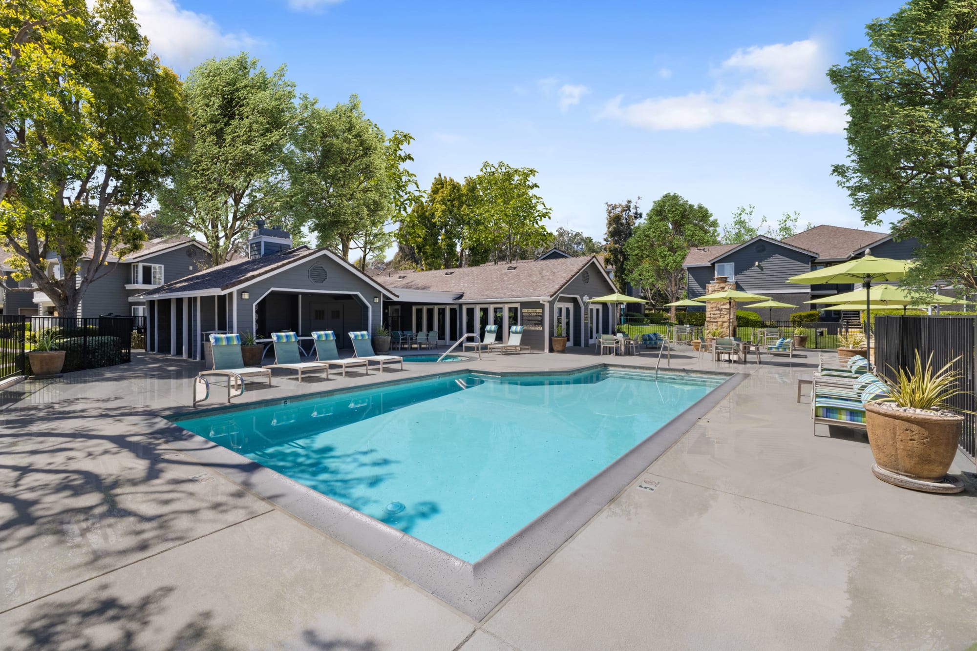 Second Pool with Fire-Pit, Ping Pong and BBQs at Village Oaks in Chino Hills, California