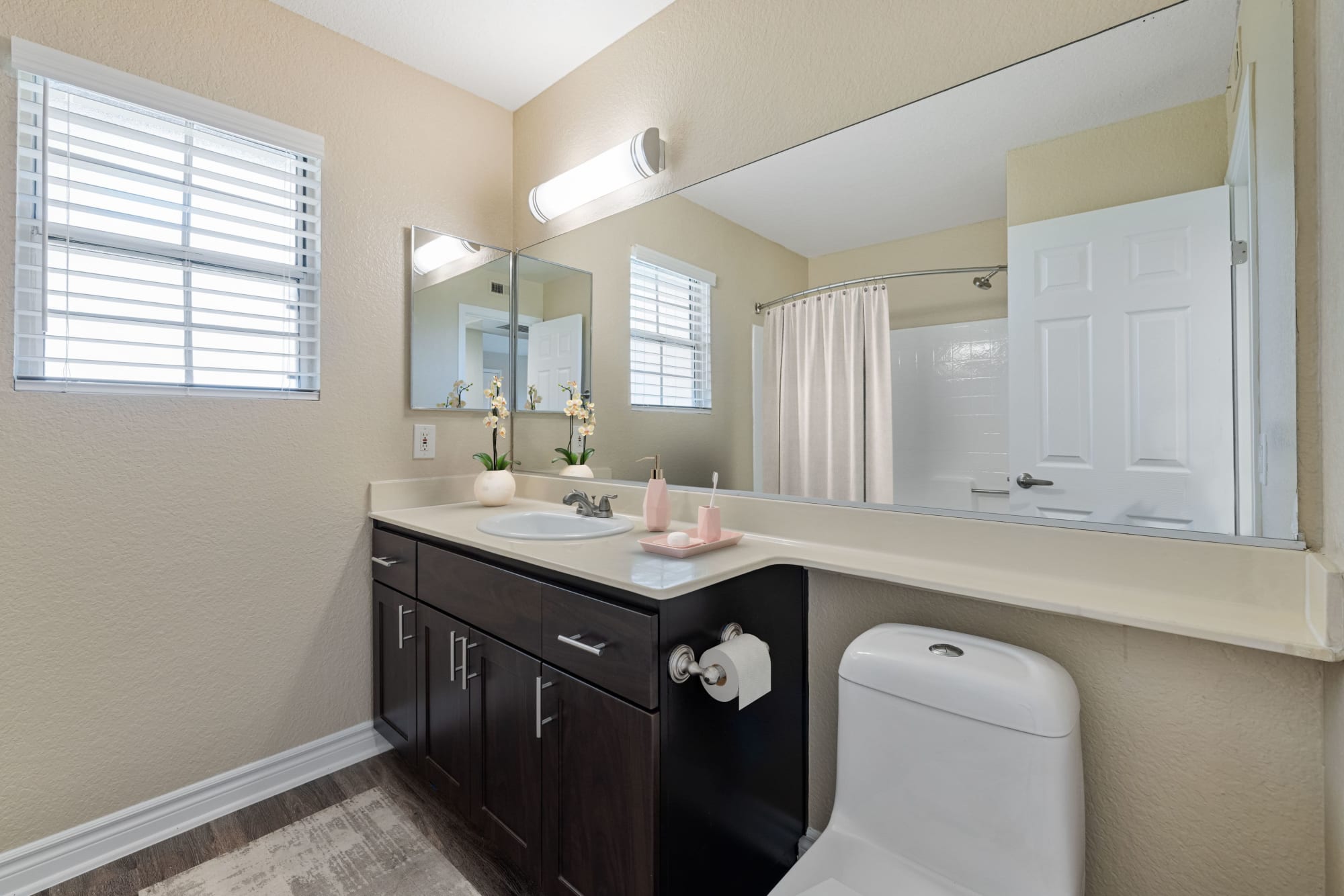 Spacious bathroom with a tub at Village Oaks in Chino Hills, California
