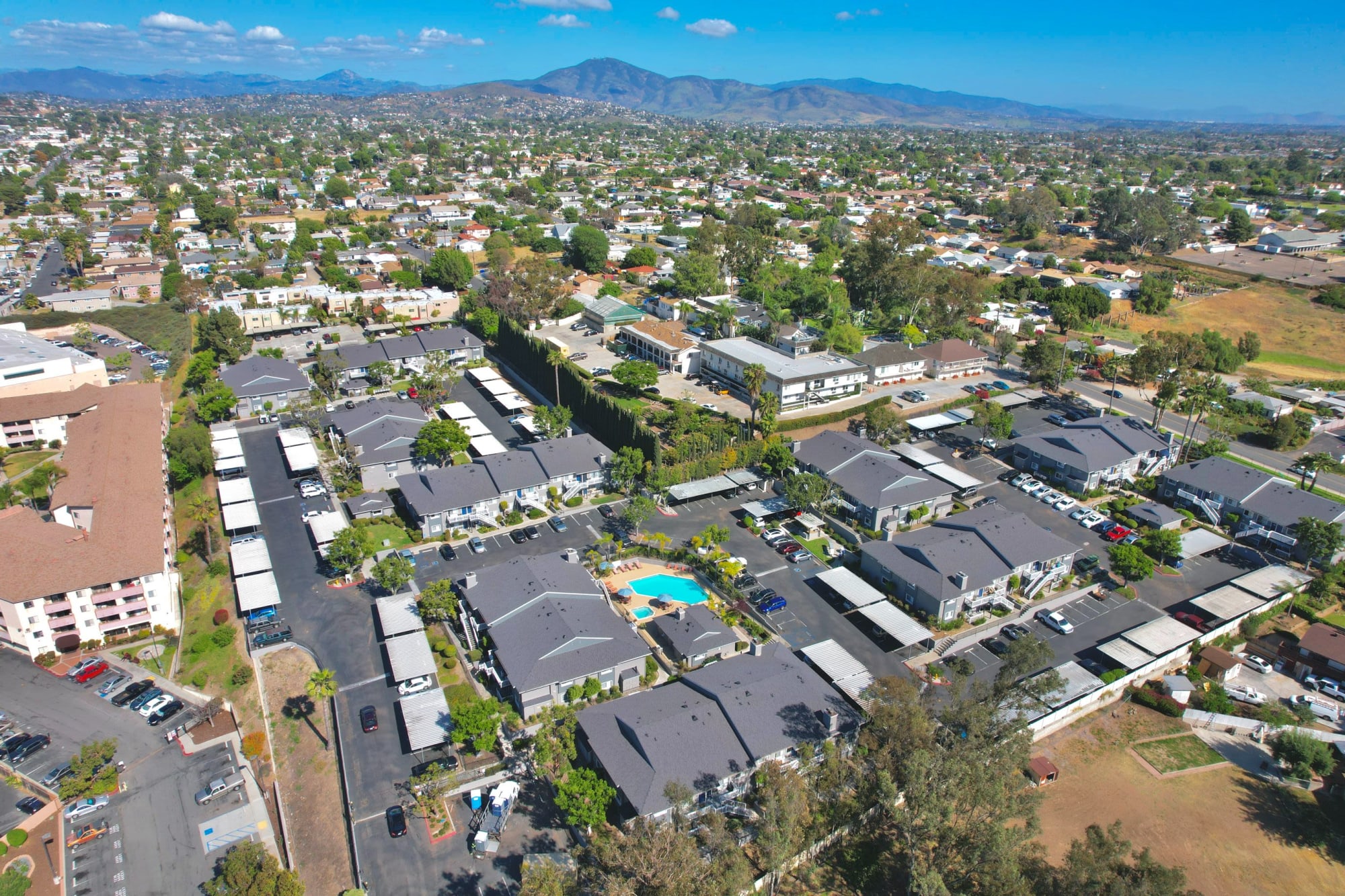 Aerial View of Property at Hillside Terrace Apartments in Lemon Grove, California