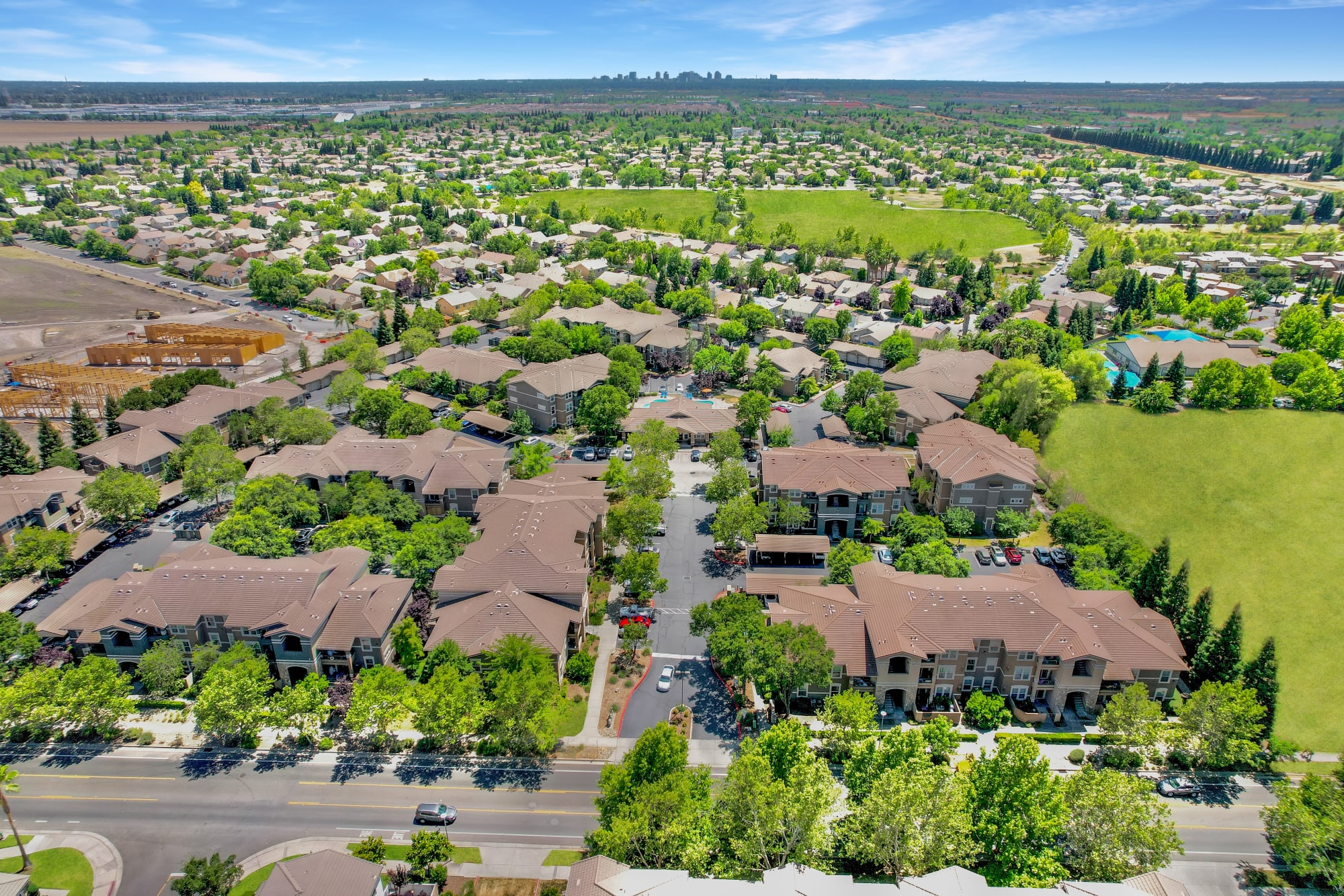 Aerial of the Property at Natomas Park Apartments in Sacramento, California