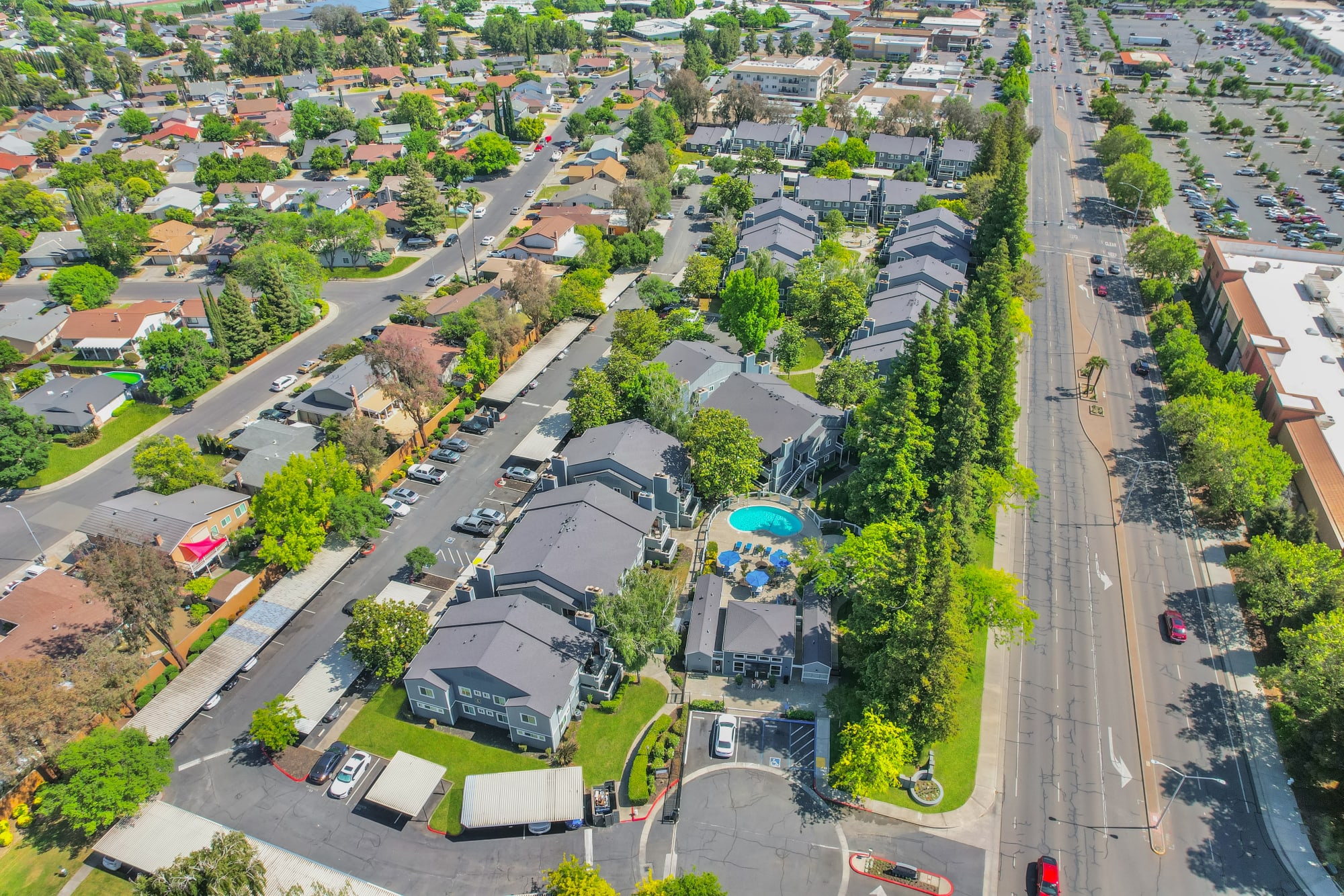 Aerial View of Bennington Apartments in Fairfield, California