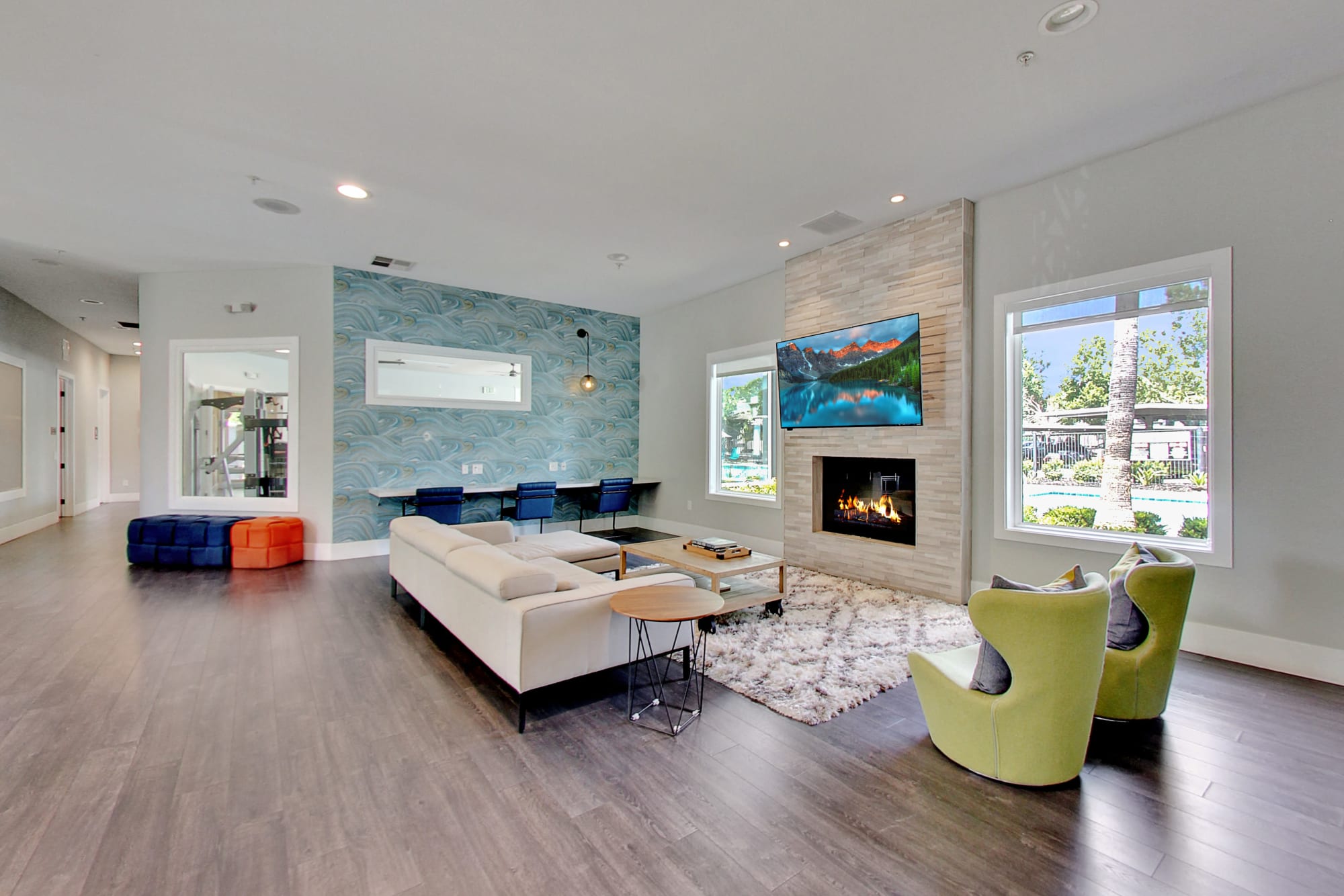 Model living room in Rancho Cordova, California at Avion Apartments