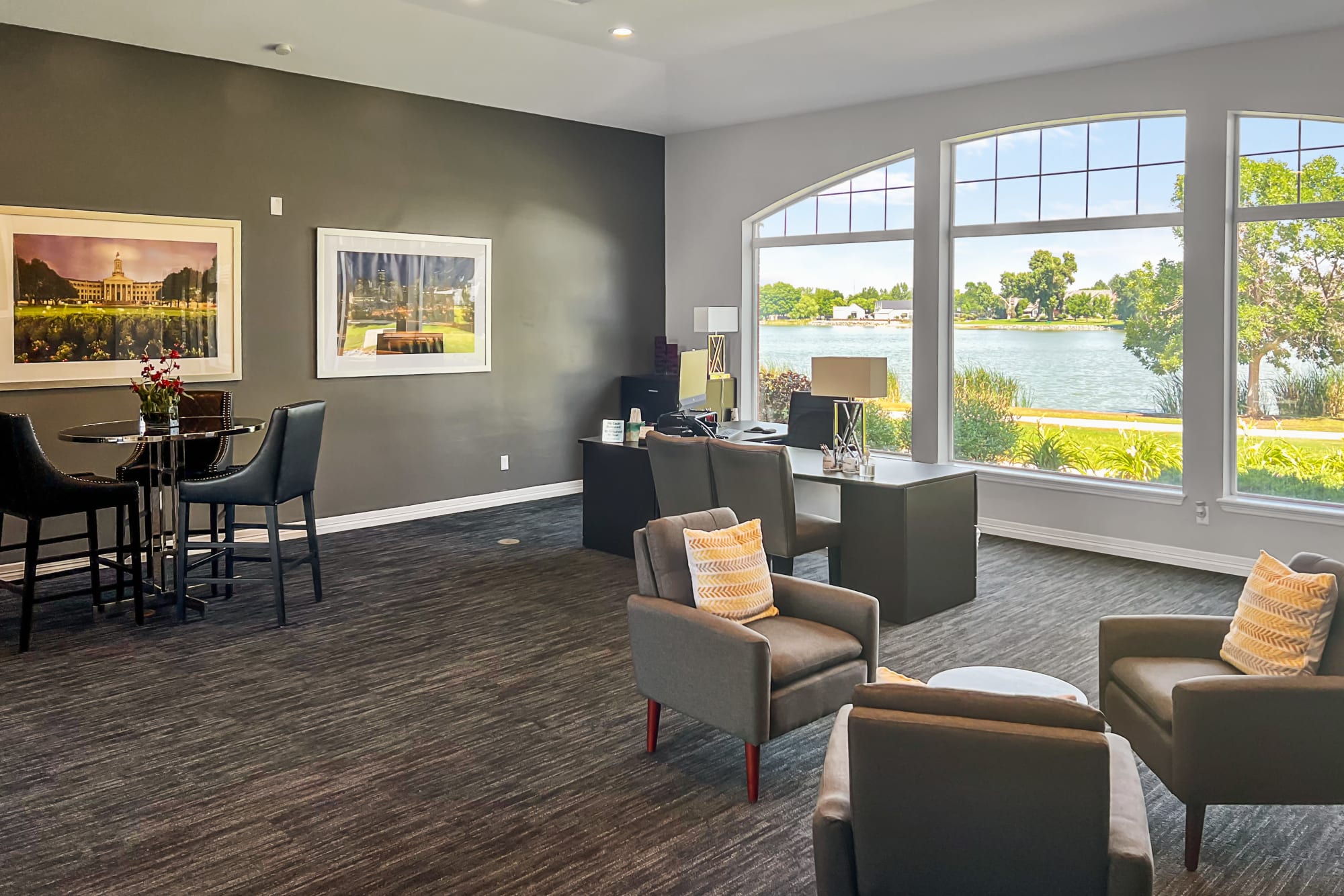 Newly renovated clubhouse at Promenade at Hunter's Glen Apartments in Thornton, Colorado