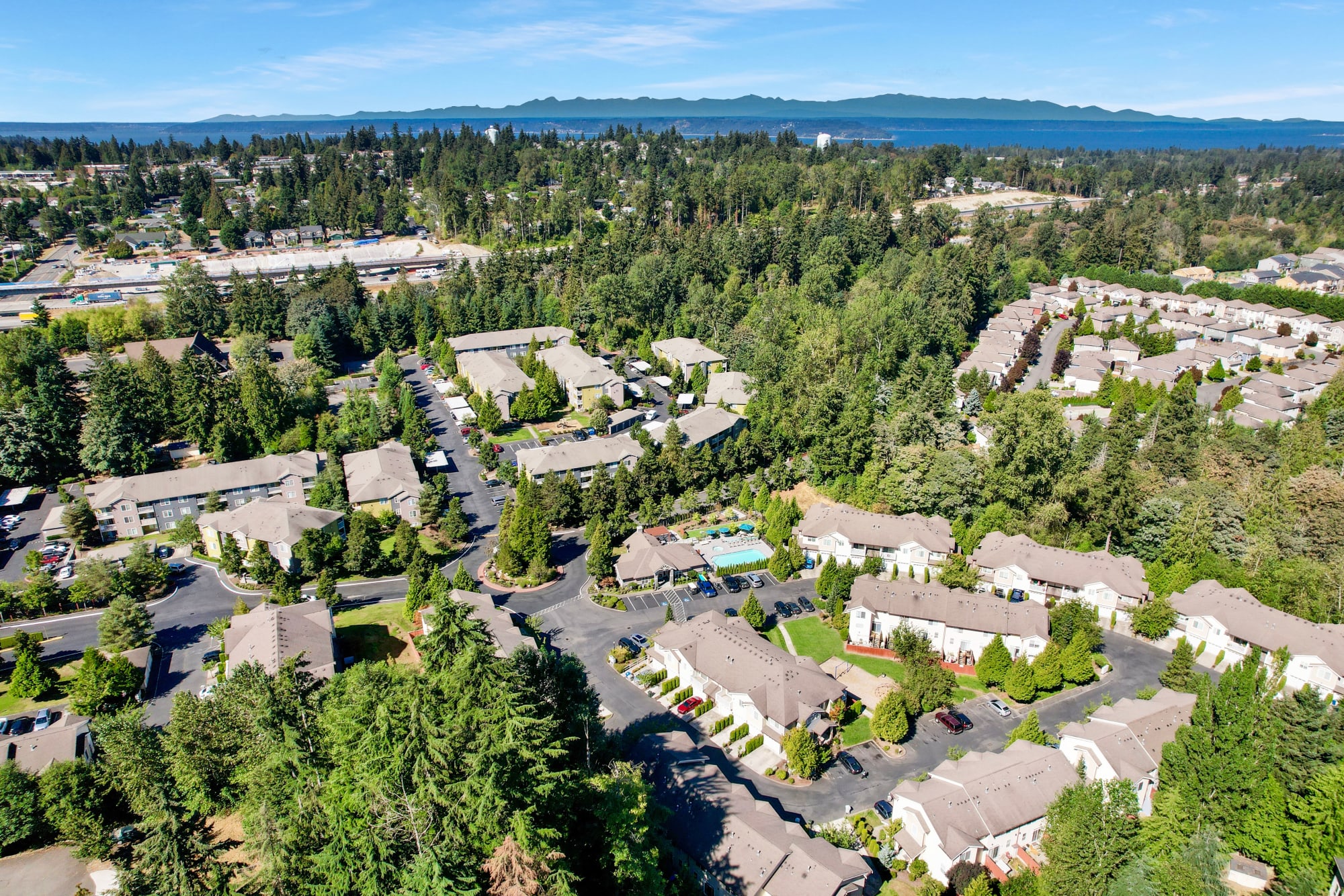 An aerial view of Brookside Village in Auburn, Washington