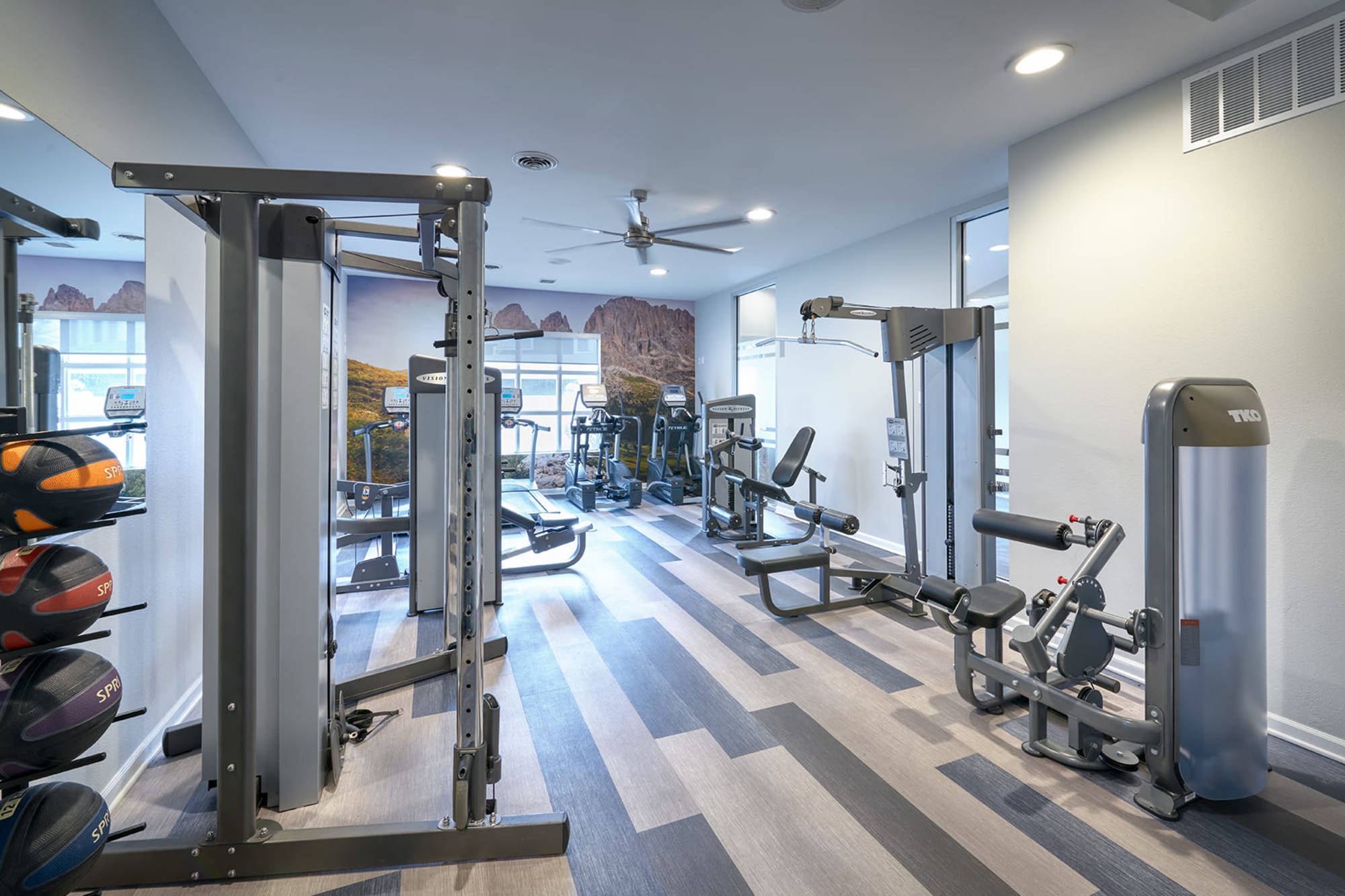 Fitness Center with TRX Bands and Boxing Machine at Alton Green Apartments in Denver, Colorado