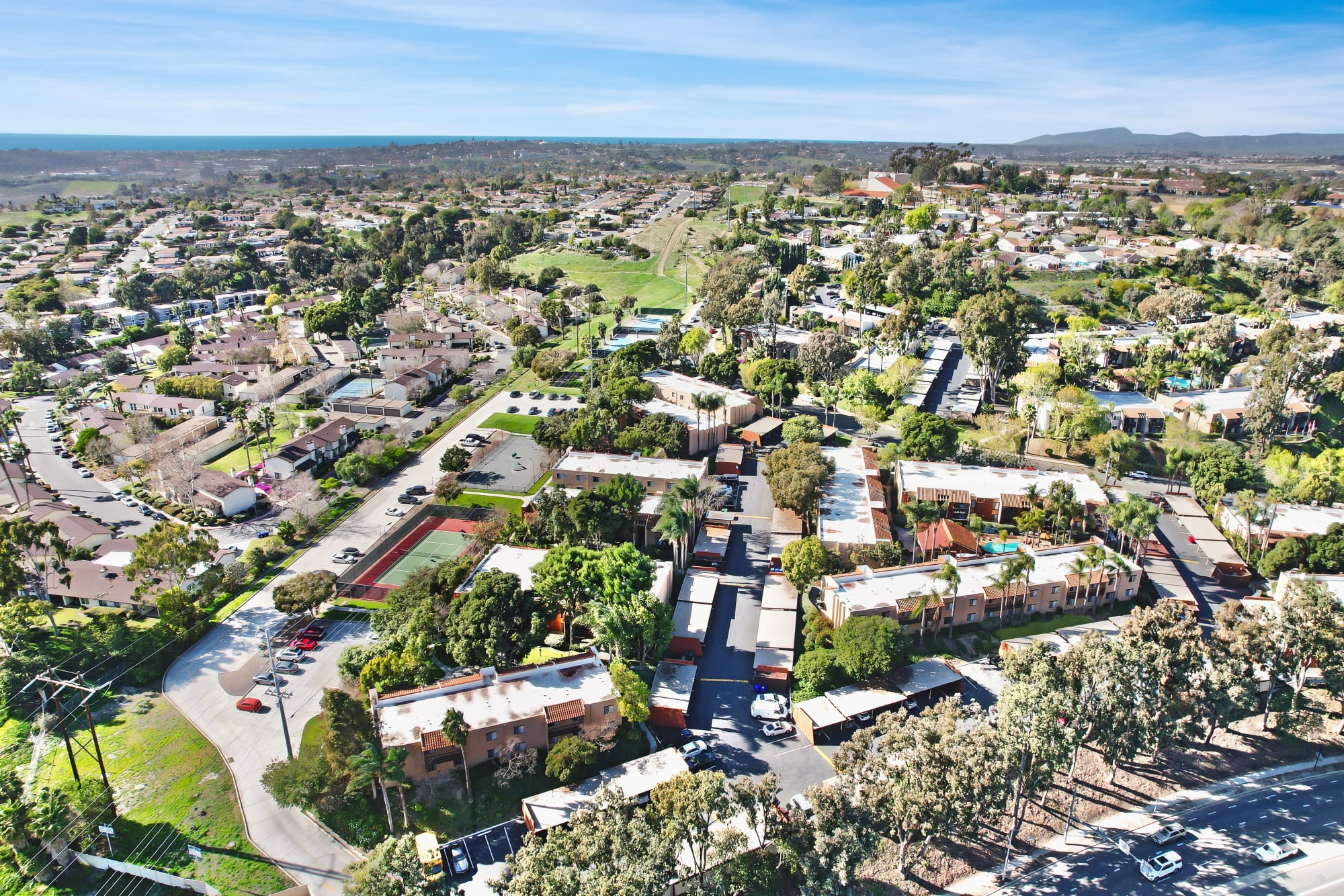 Aerial View of Property at Shadow Ridge Apartments in Oceanside, California
