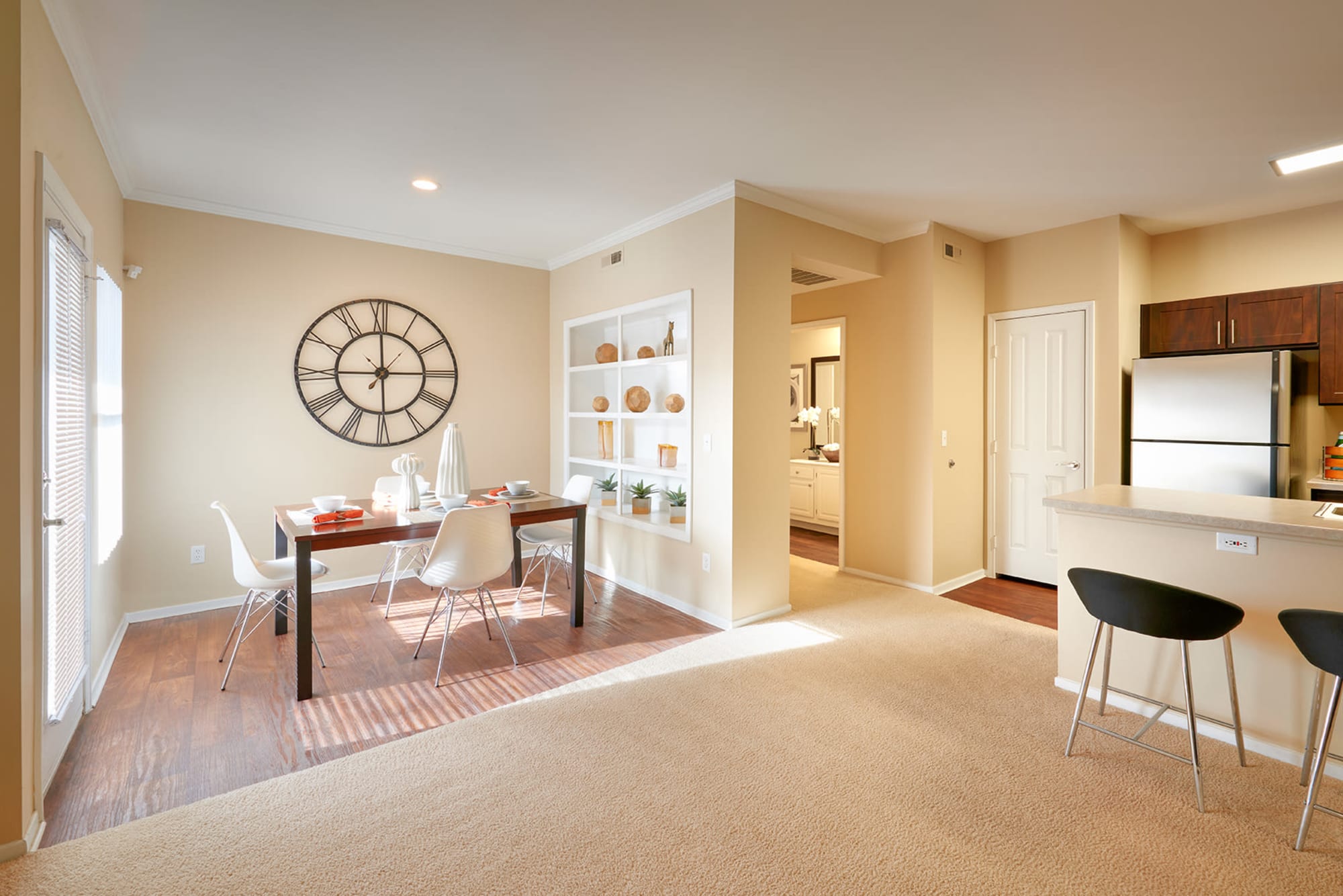 Dining Room and Kitchen at Legend Oaks Apartments in Aurora, Colorado