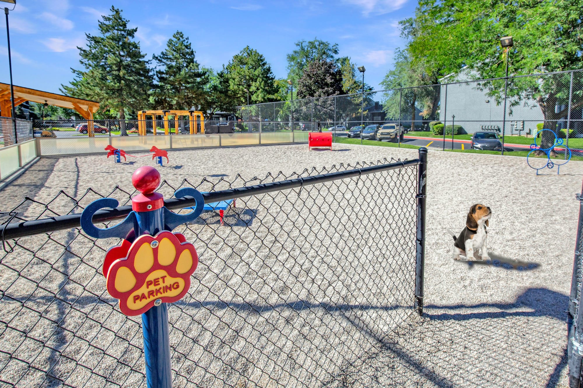 The off-leash dog park for your furry friends at Royal Farms Apartments in Salt Lake City, Utah