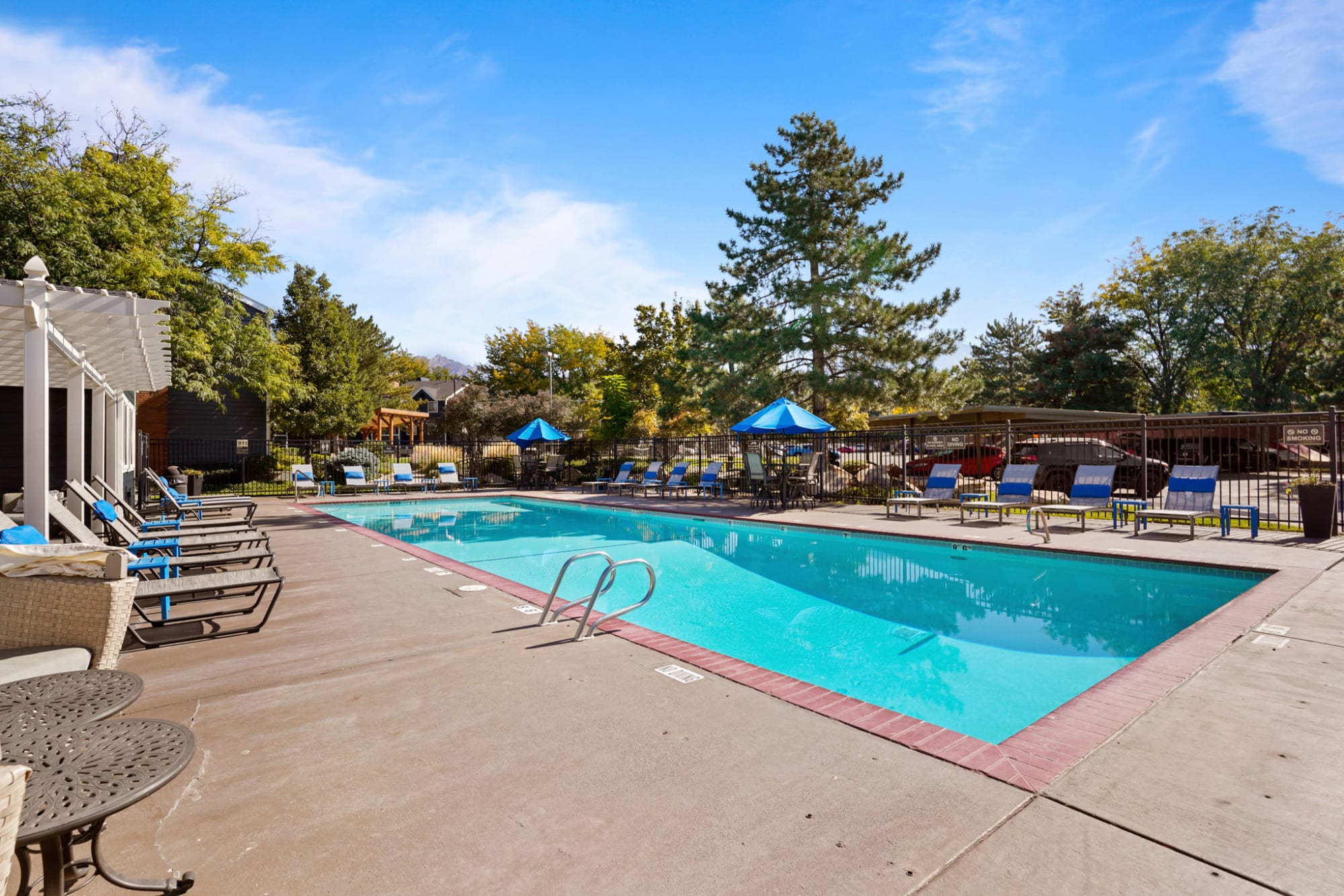 Resort-style pool at Royal Ridge Apartments in Midvale, Utah